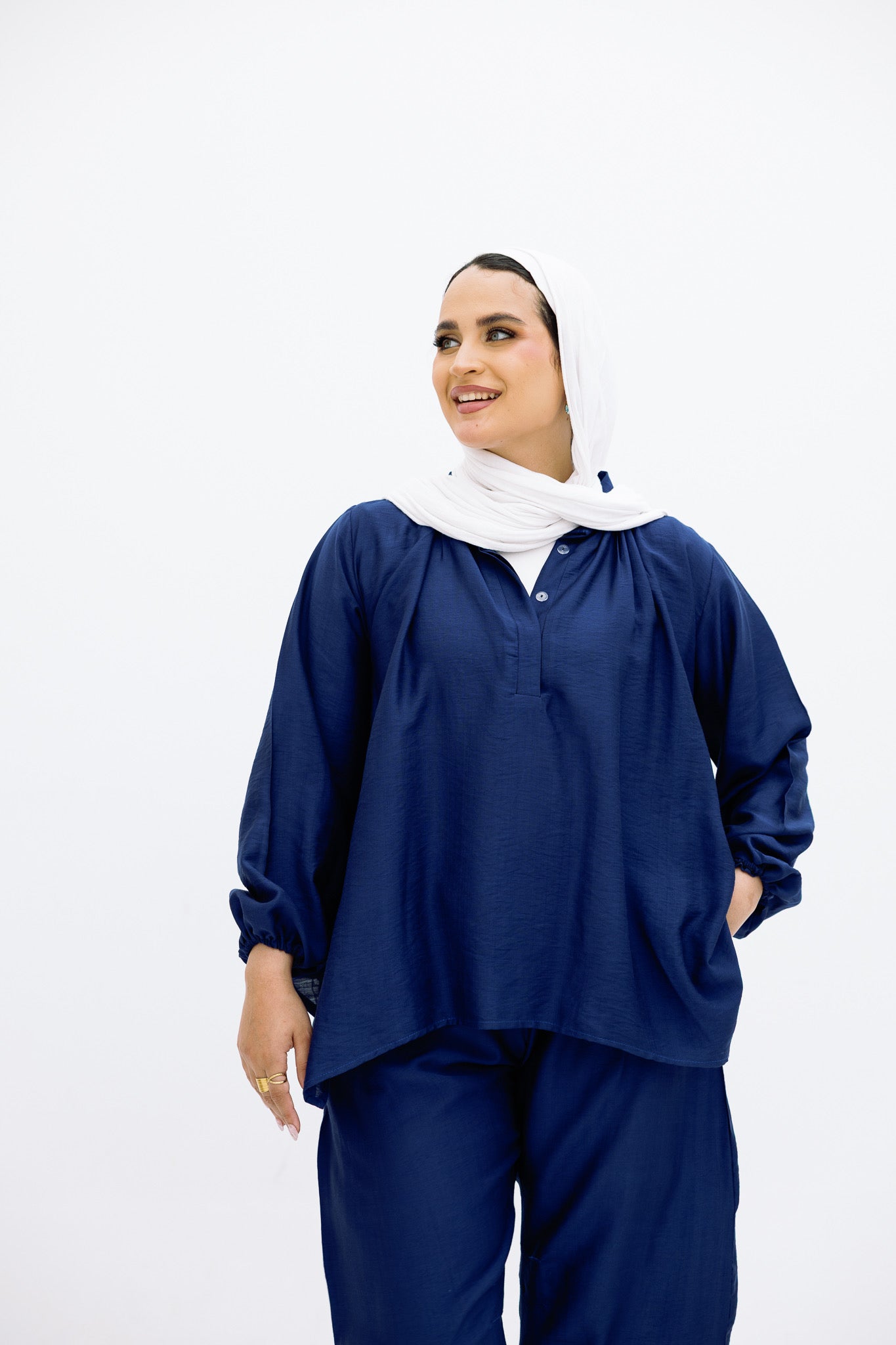Navy Blue Basic Blouse