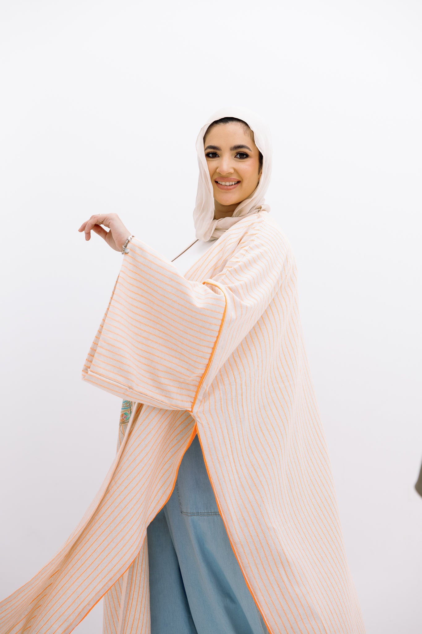 Orange Patch Work Cardigan