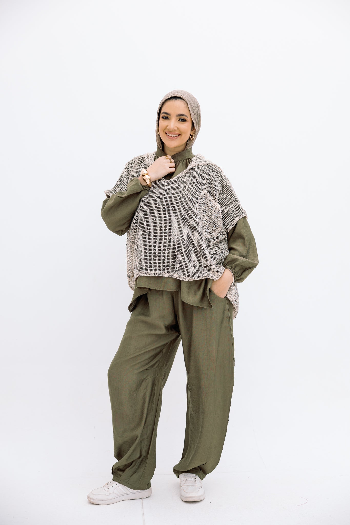 Mesh Beige Blouse