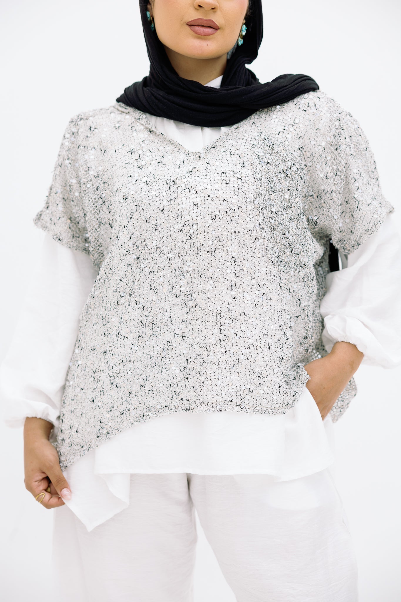Mesh Silver Blouse