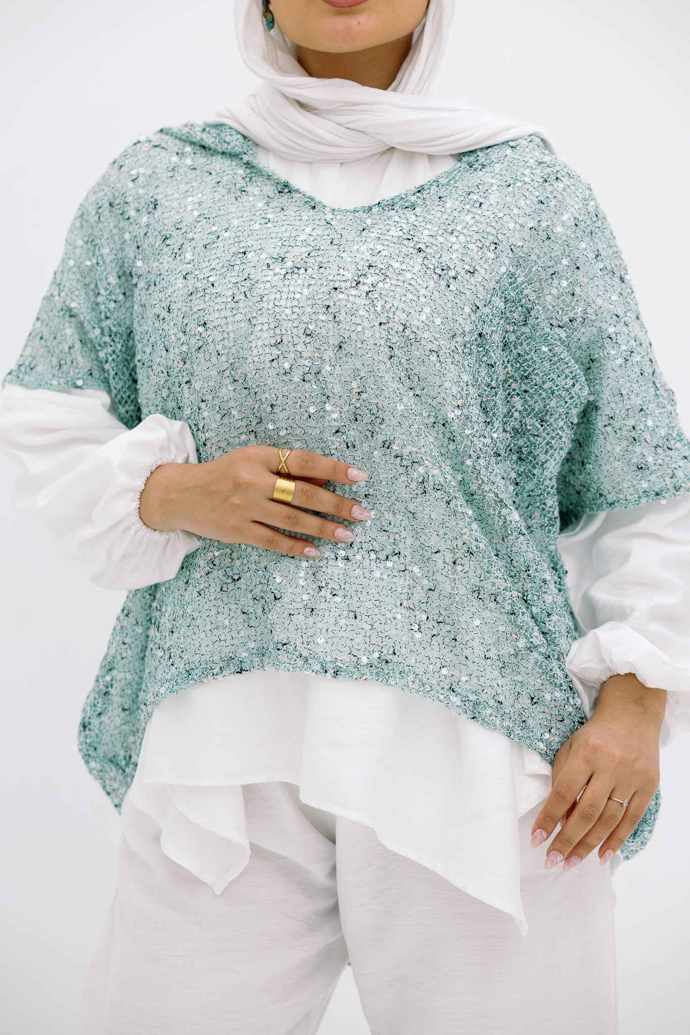 Mesh Aqua Blouse