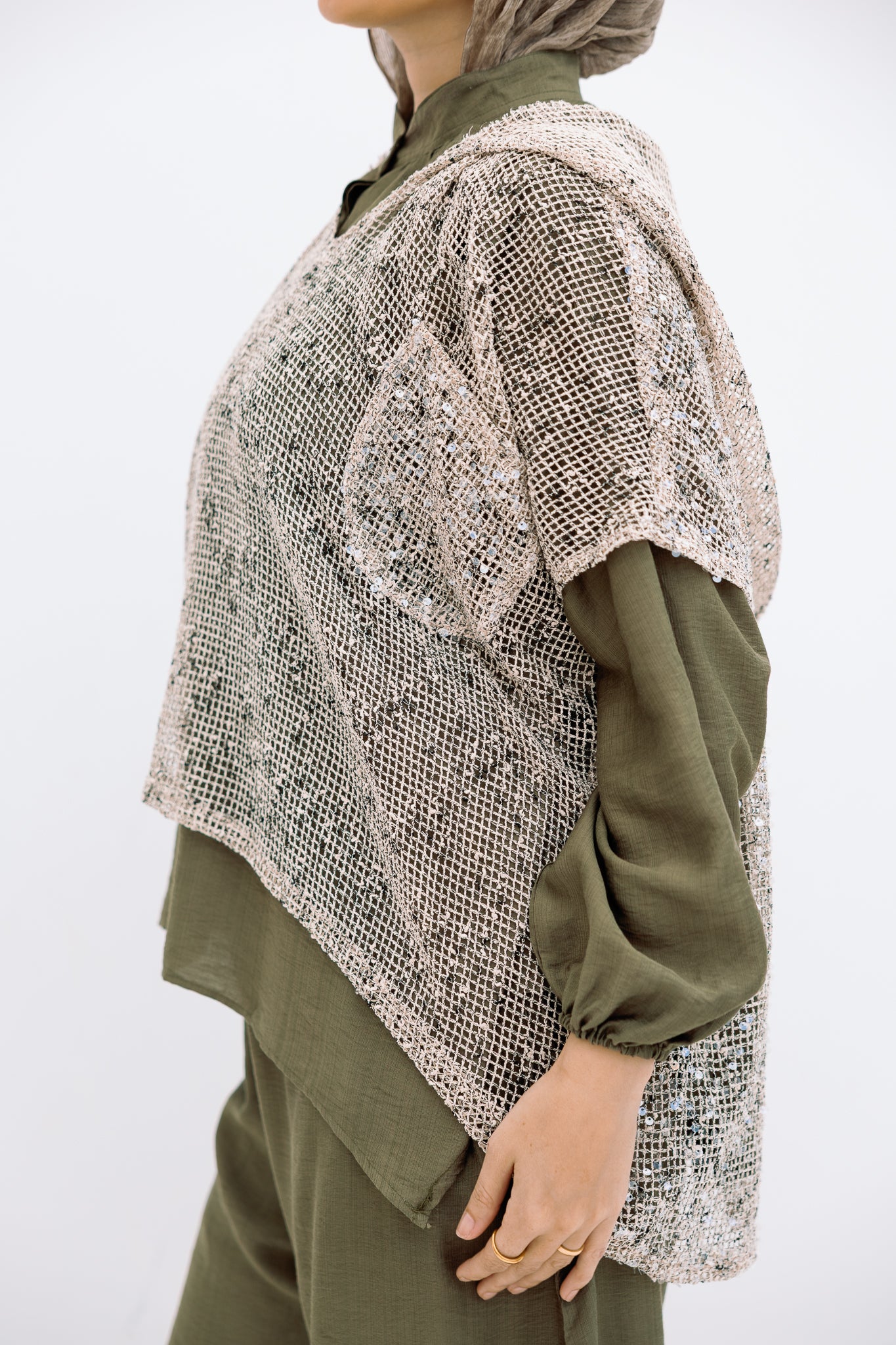 Mesh Beige Blouse
