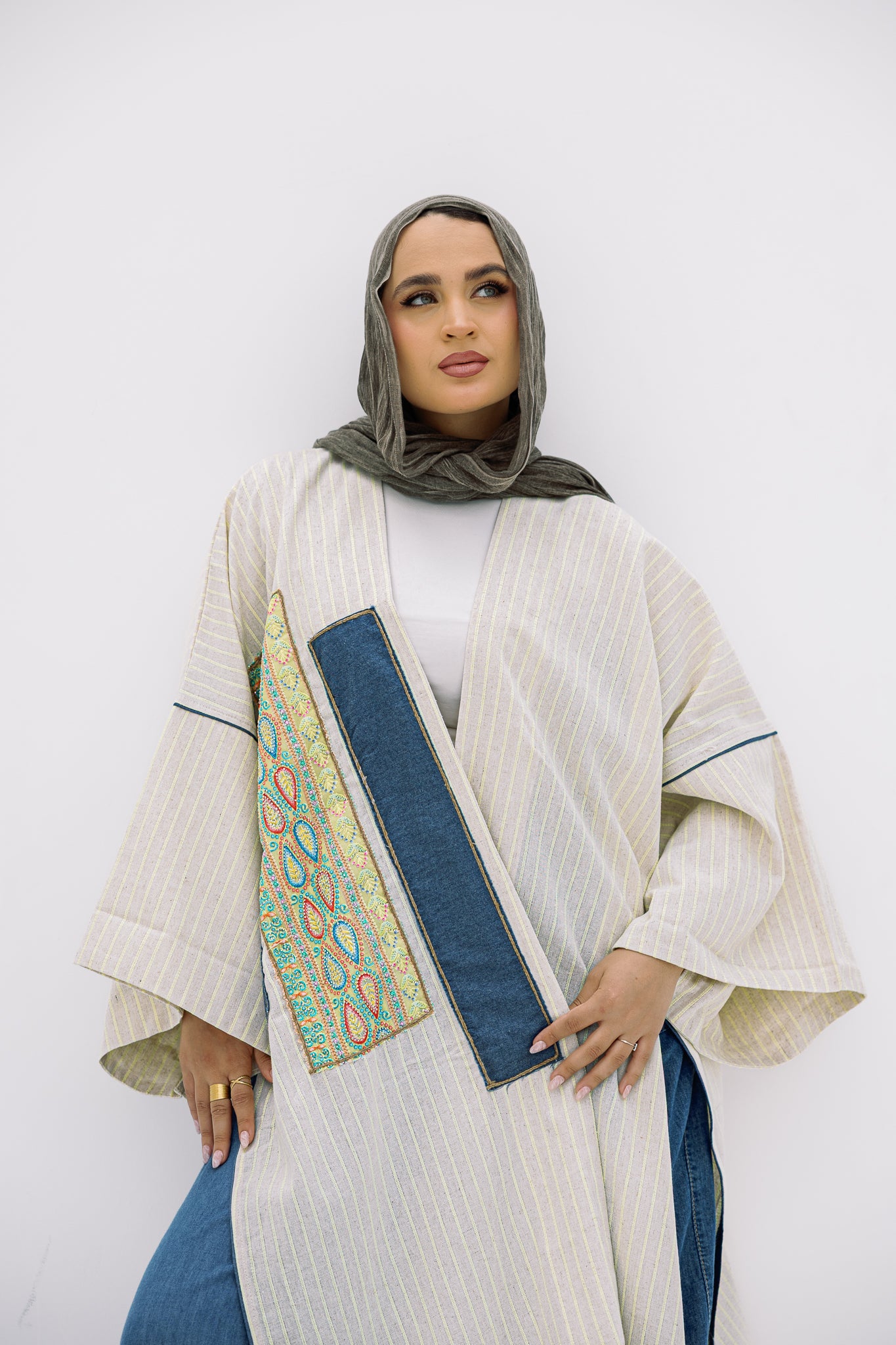 Lime Patch Work Cardigan