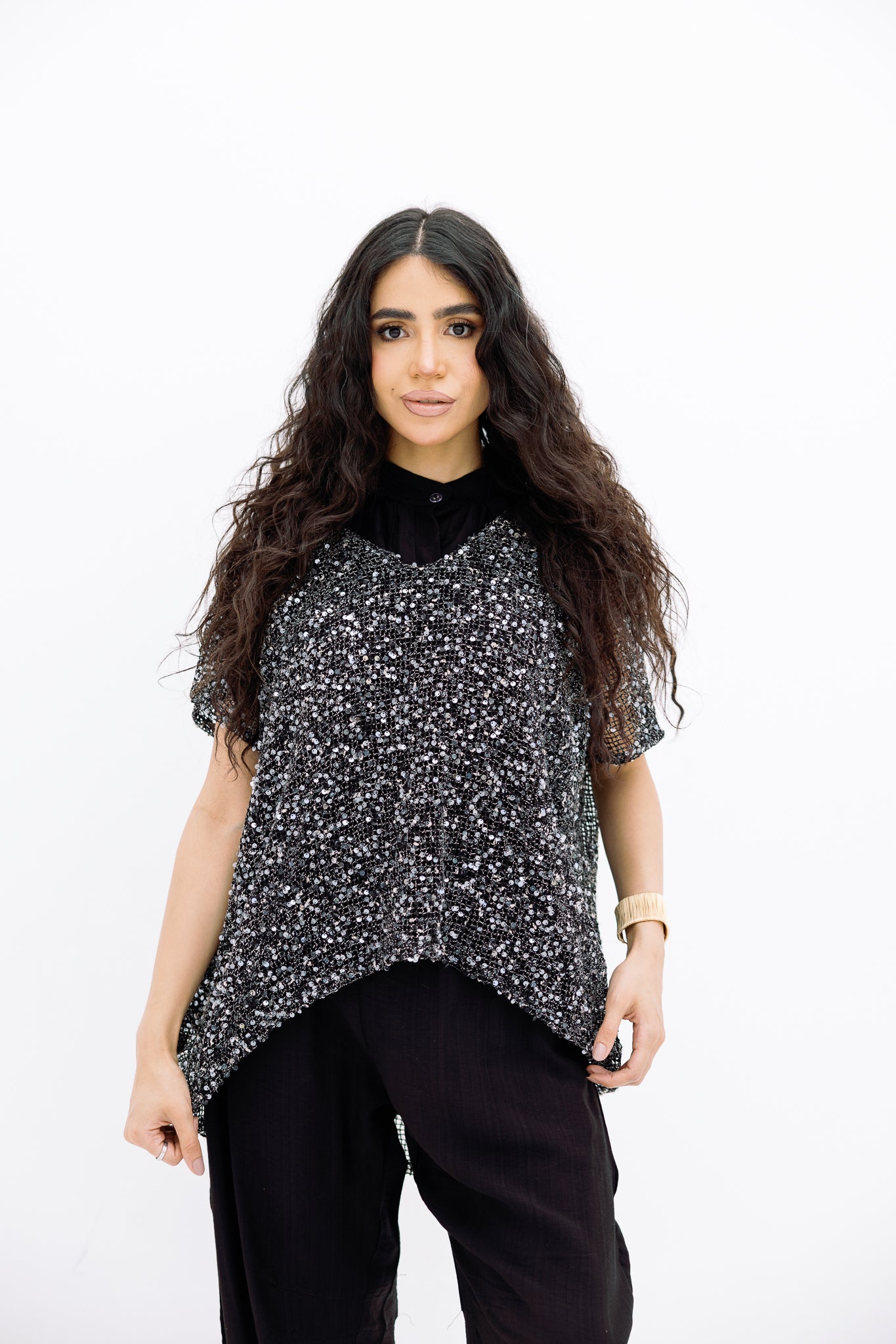 Mesh Black Blouse
