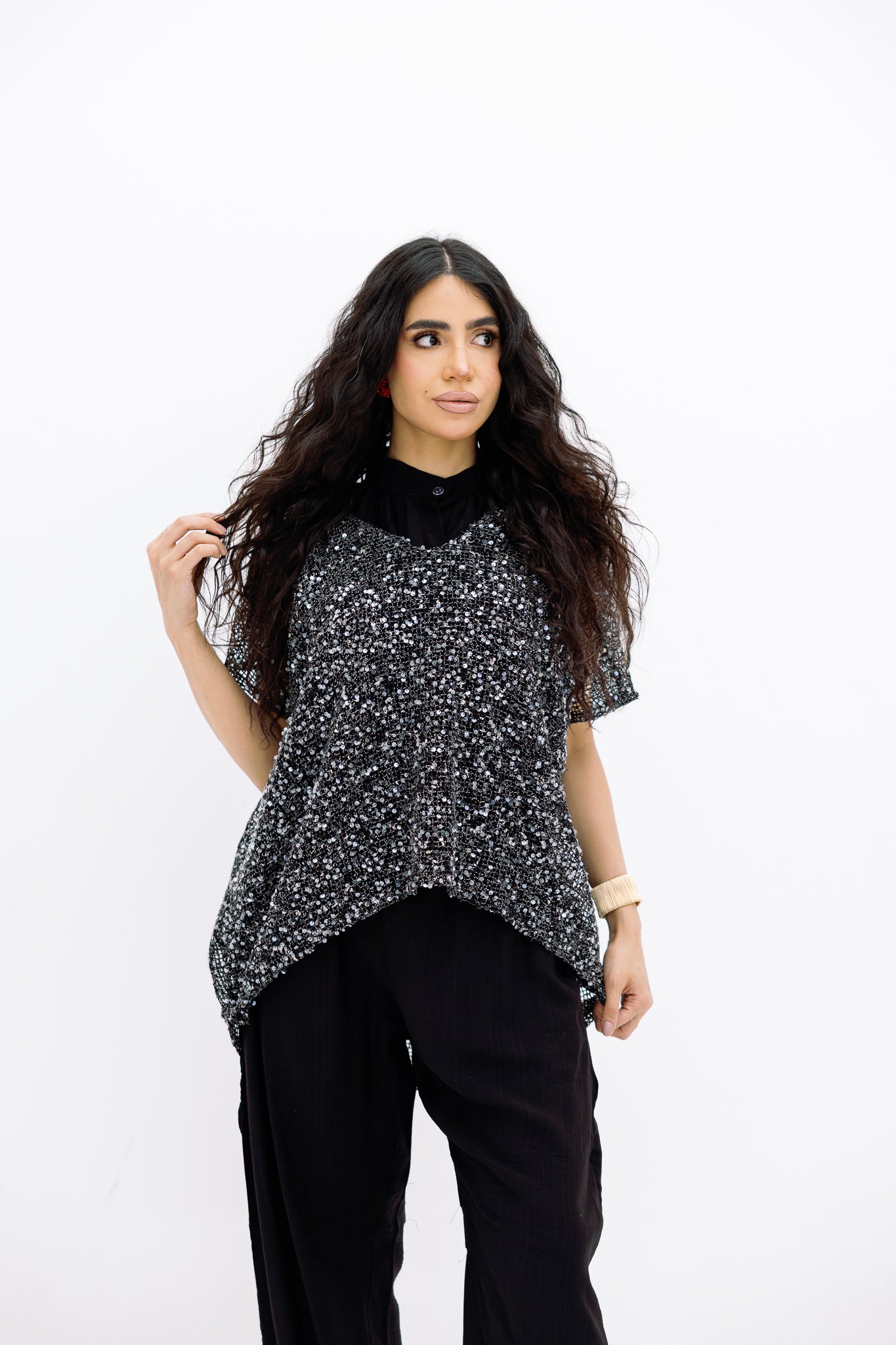 Mesh Black Blouse