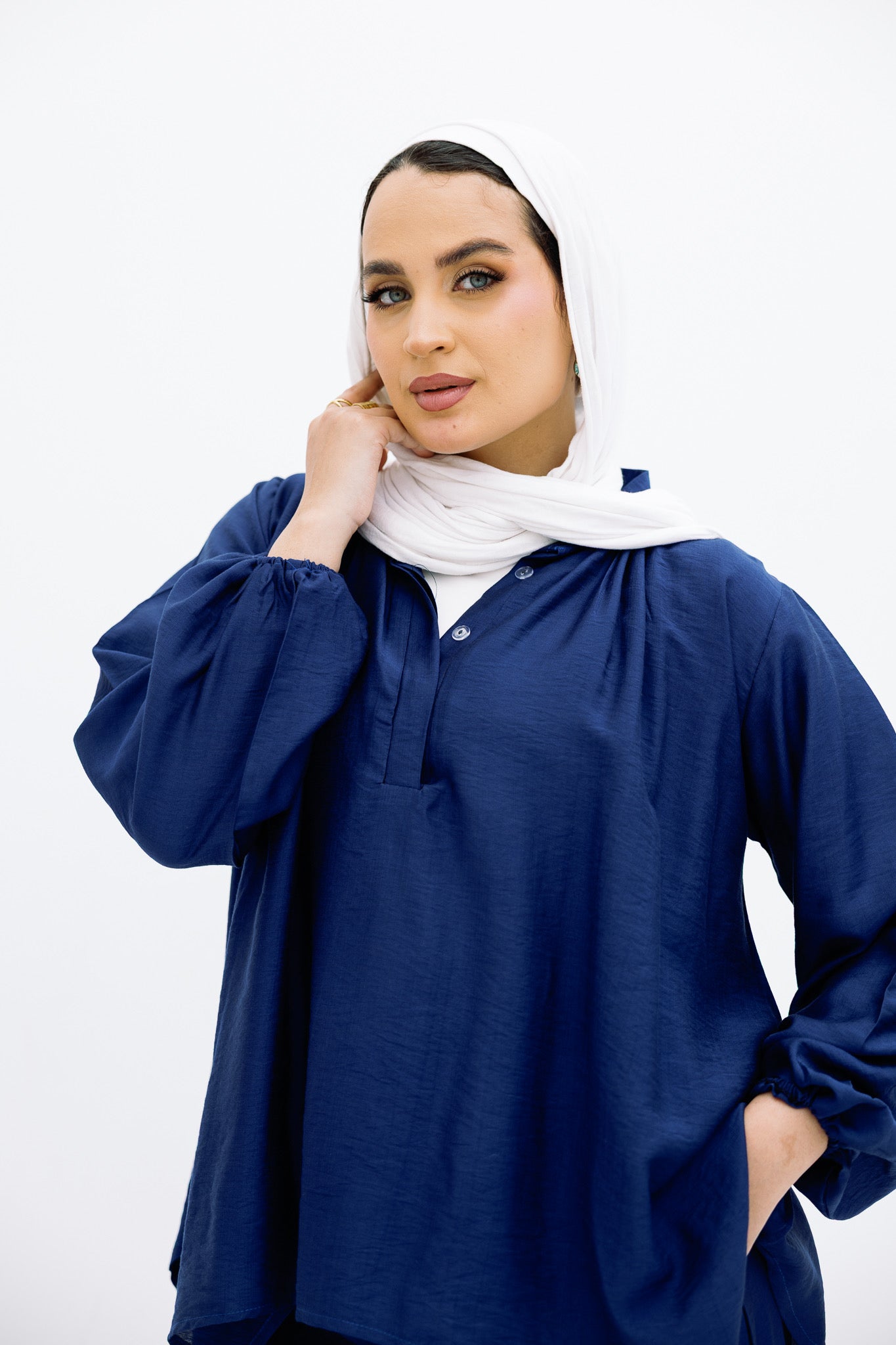Navy Blue Basic Blouse