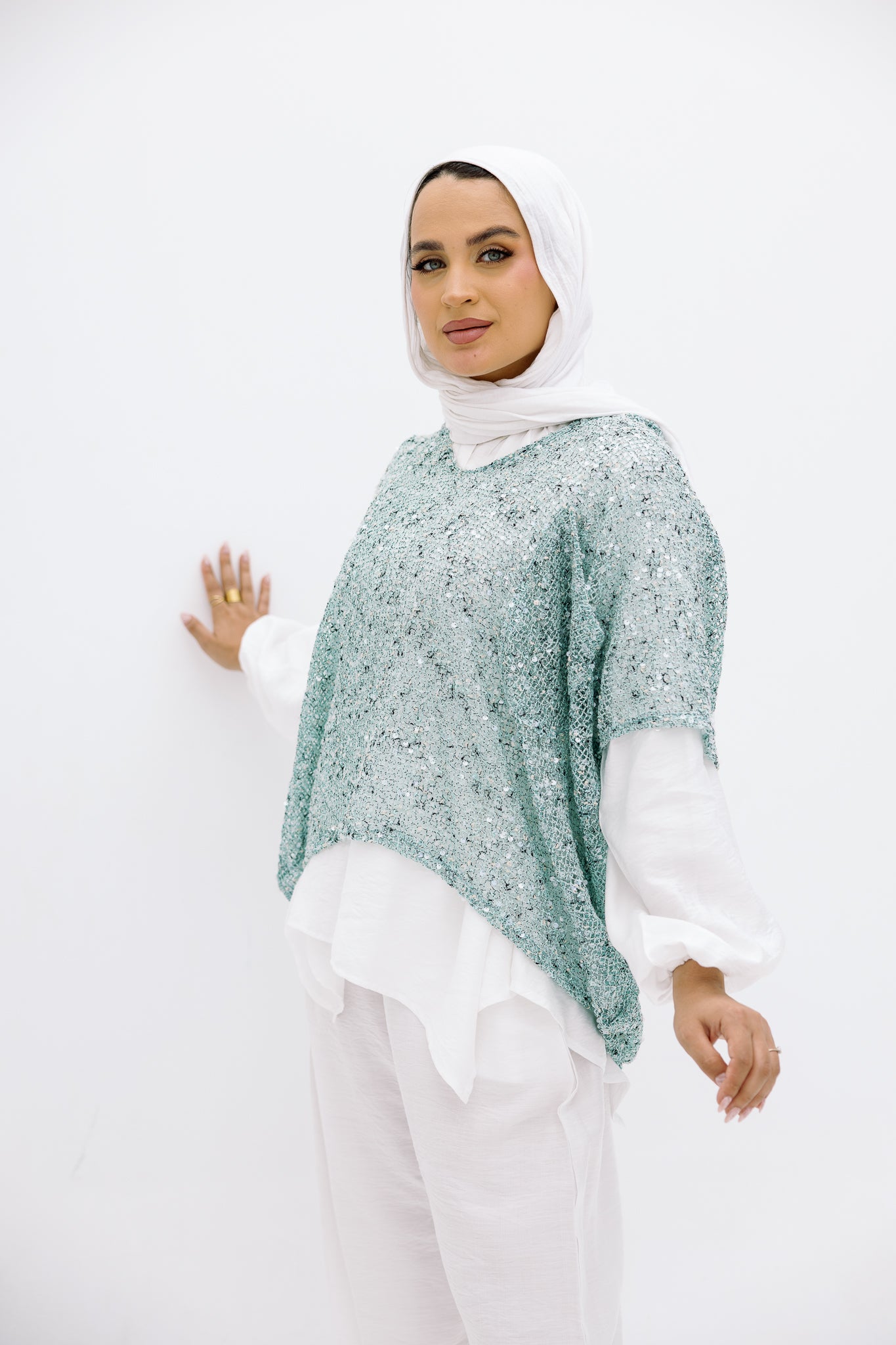 Mesh Aqua Blouse