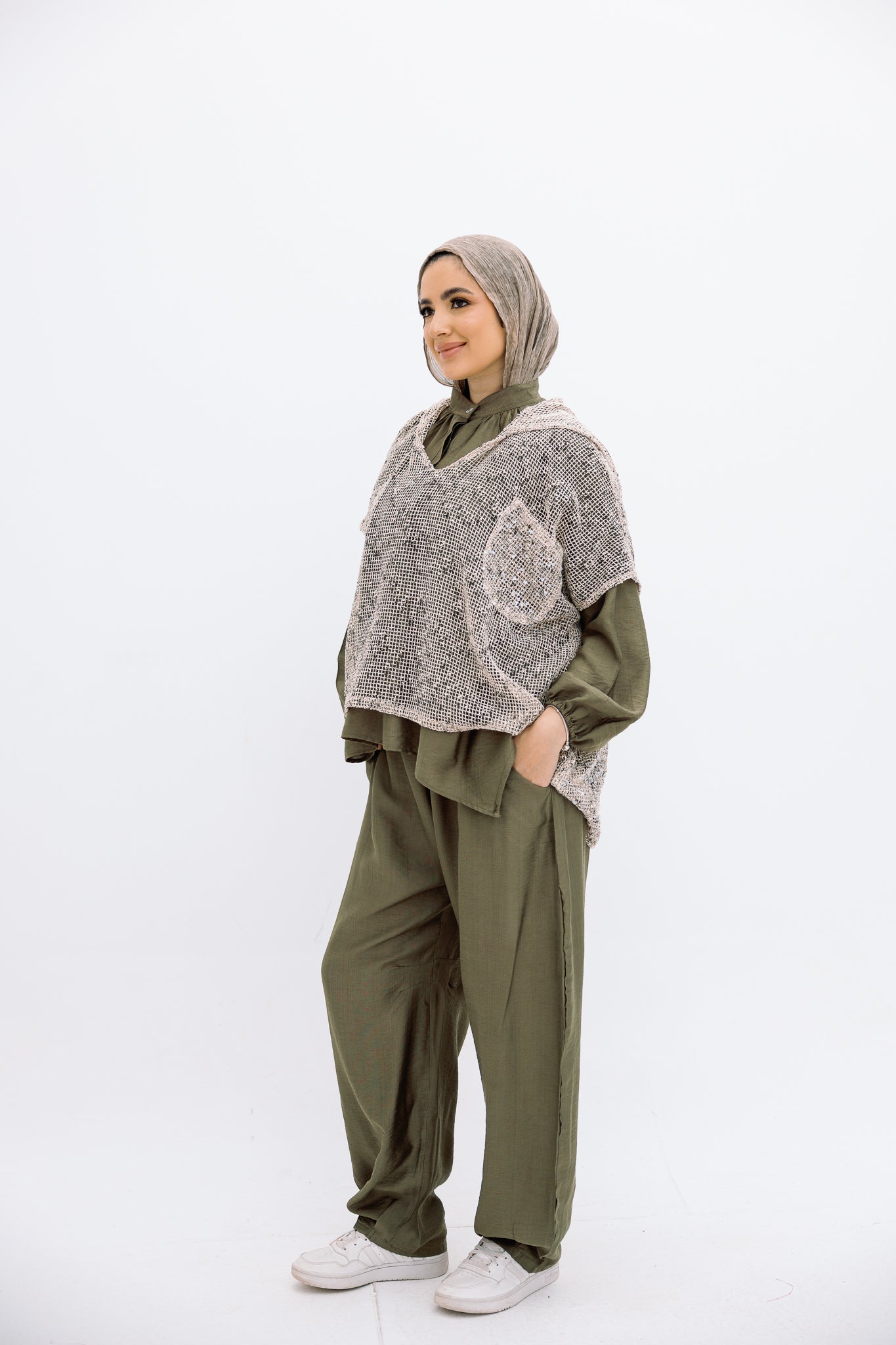 Mesh Beige Blouse
