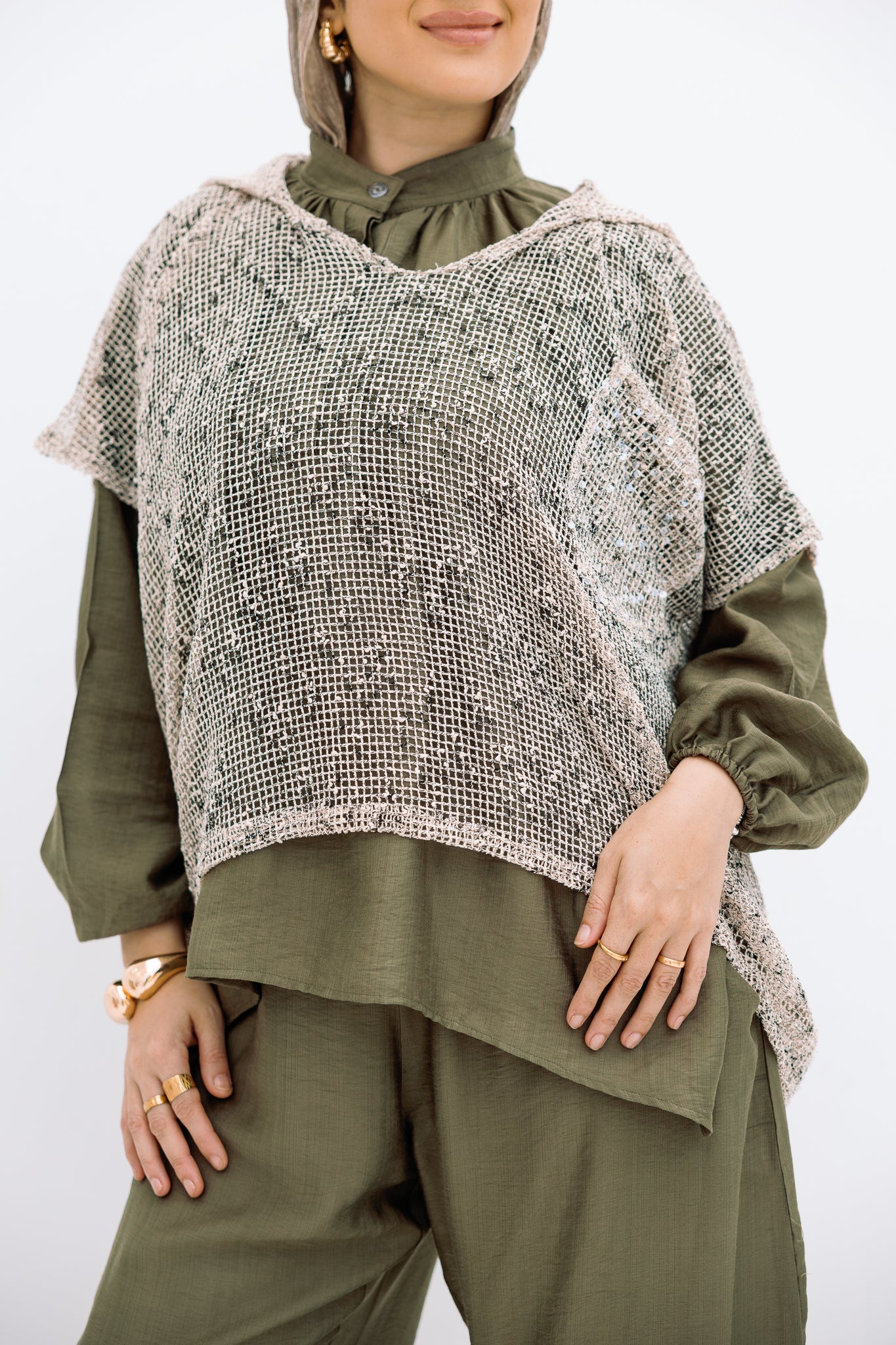 Mesh Beige Blouse