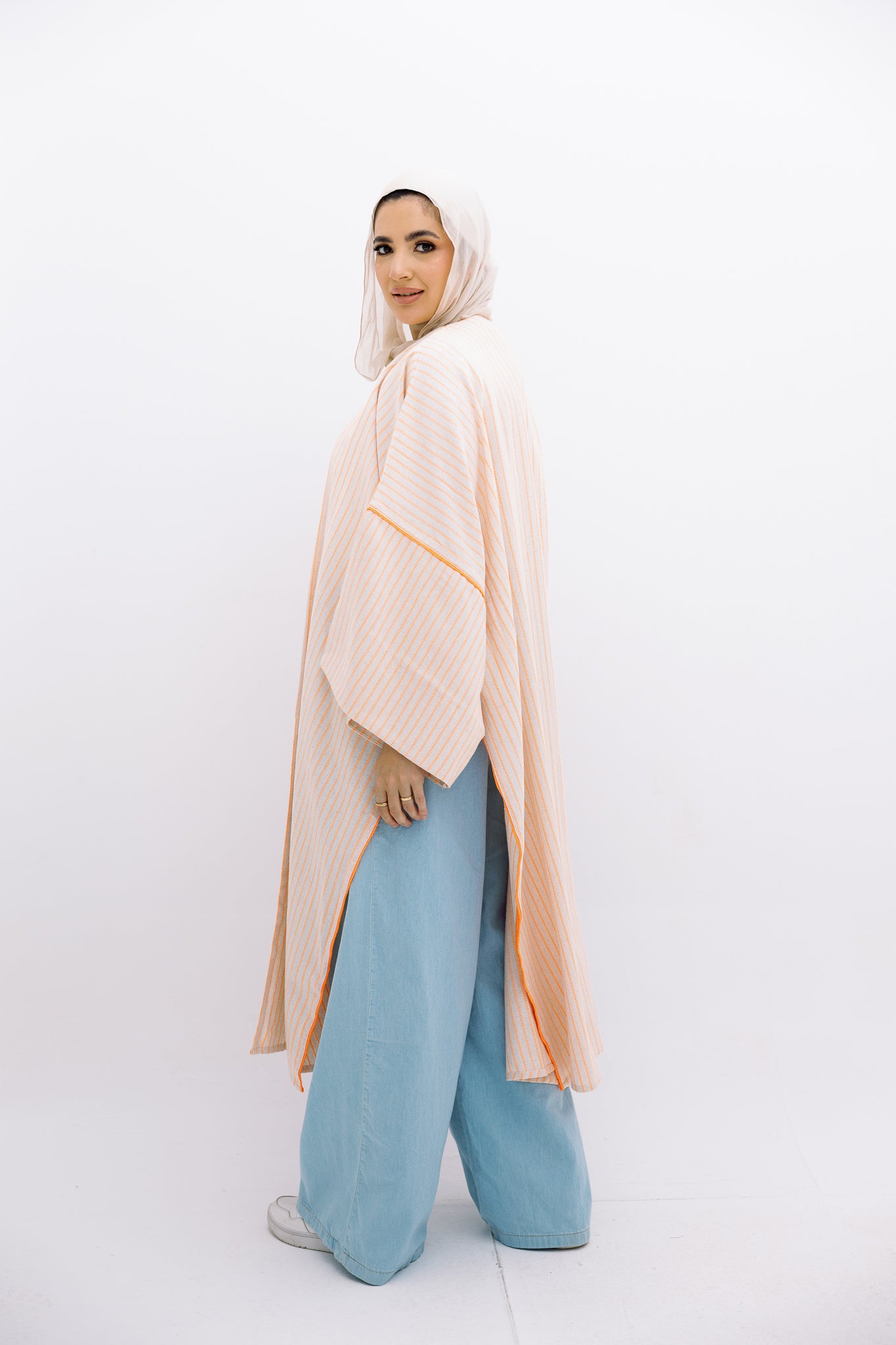Orange Patch Work Cardigan