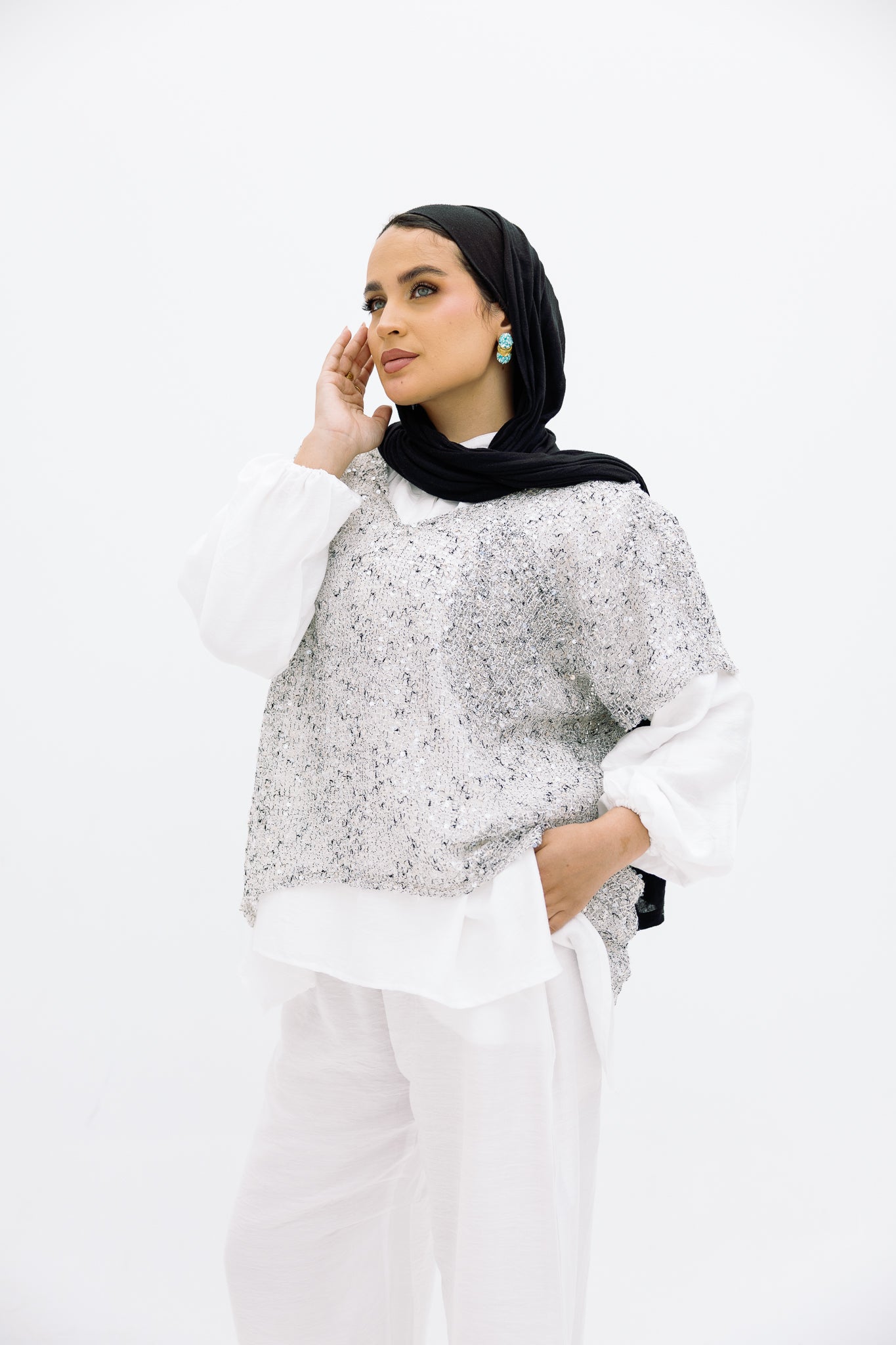 Mesh Silver Blouse