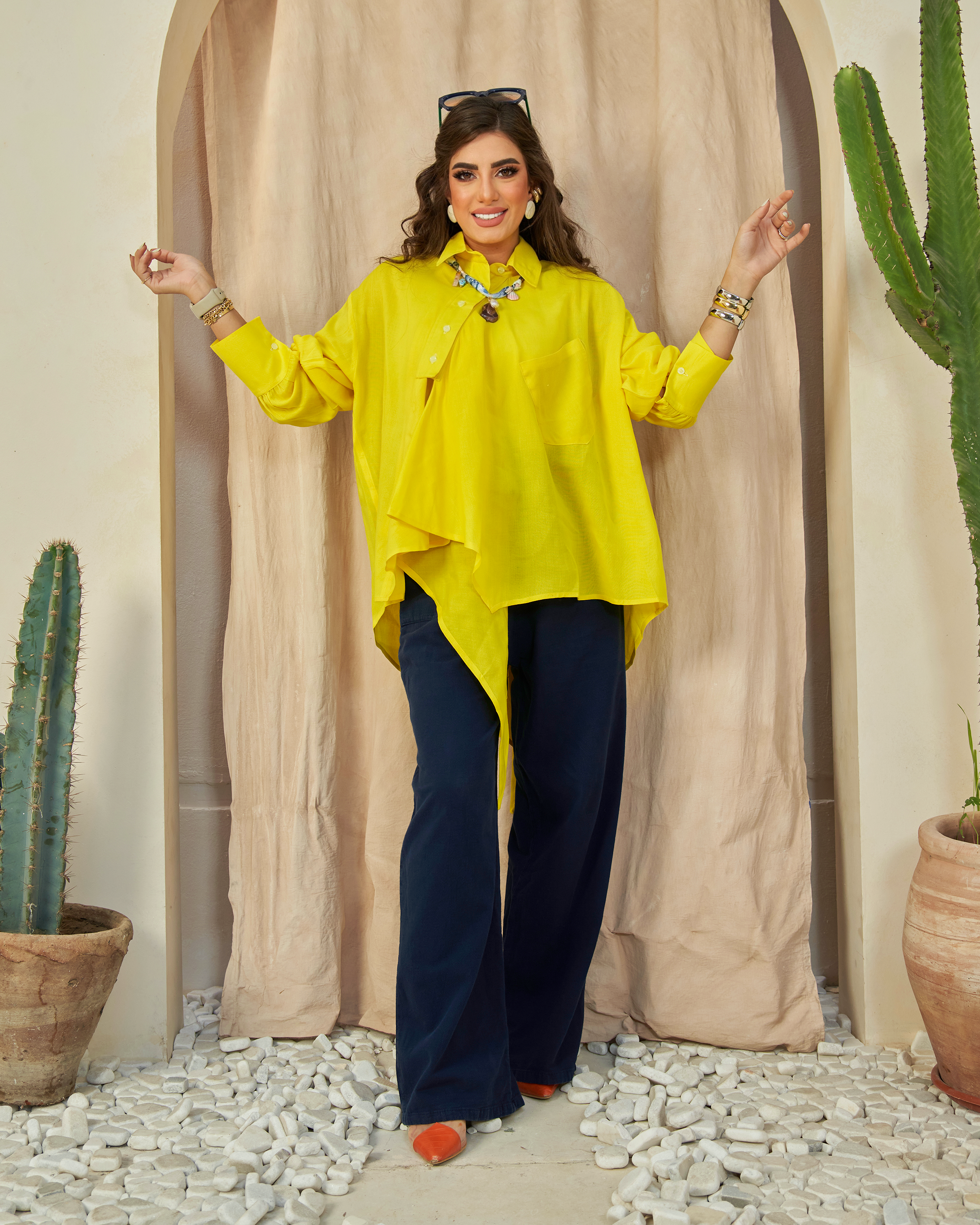 Yellow Ruffle Blouse