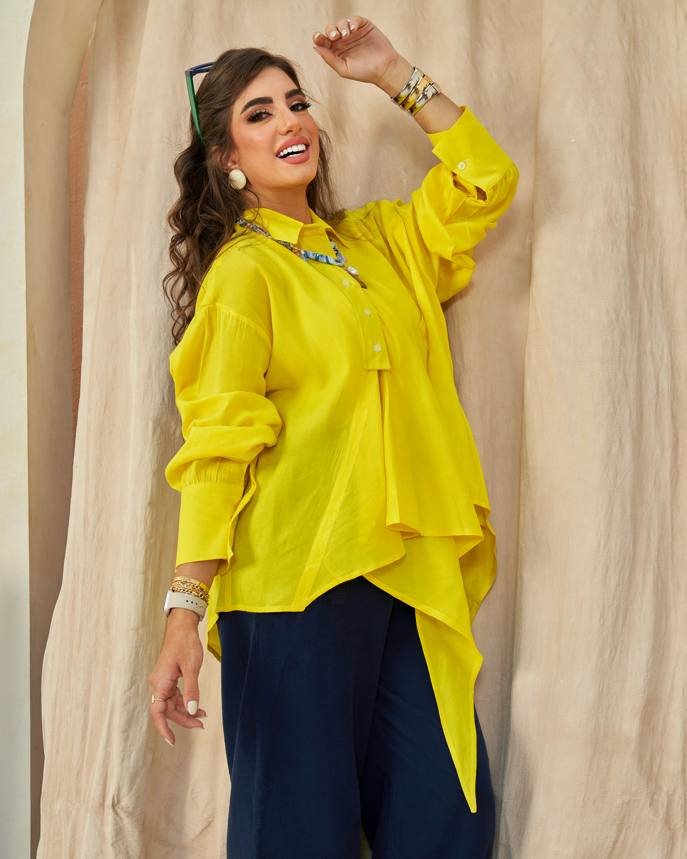 Yellow Ruffle Blouse