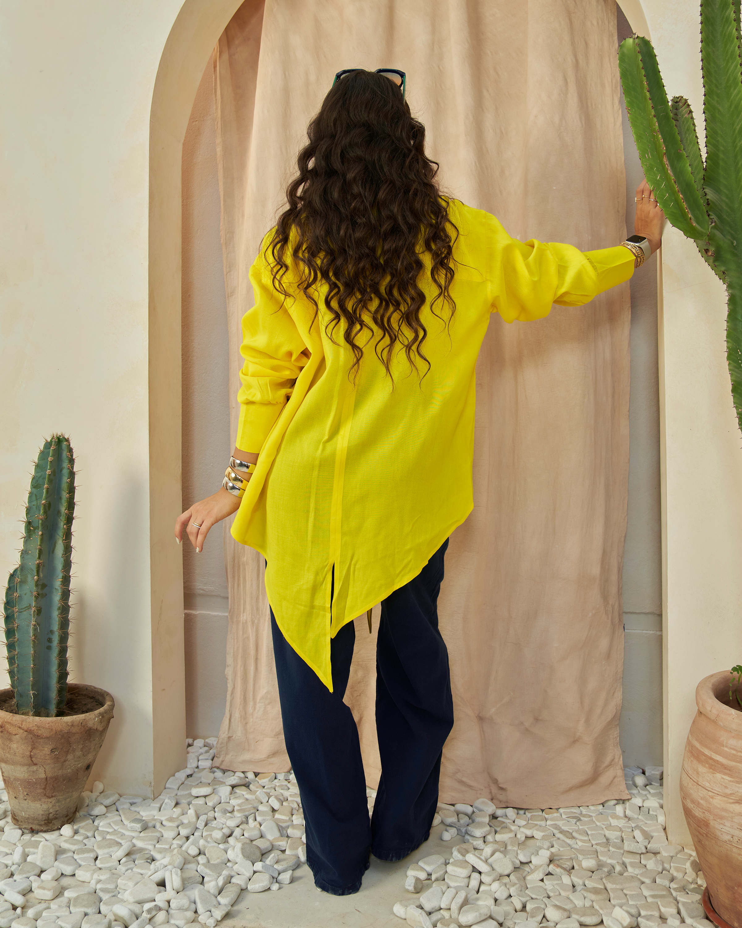 Yellow Ruffle Blouse