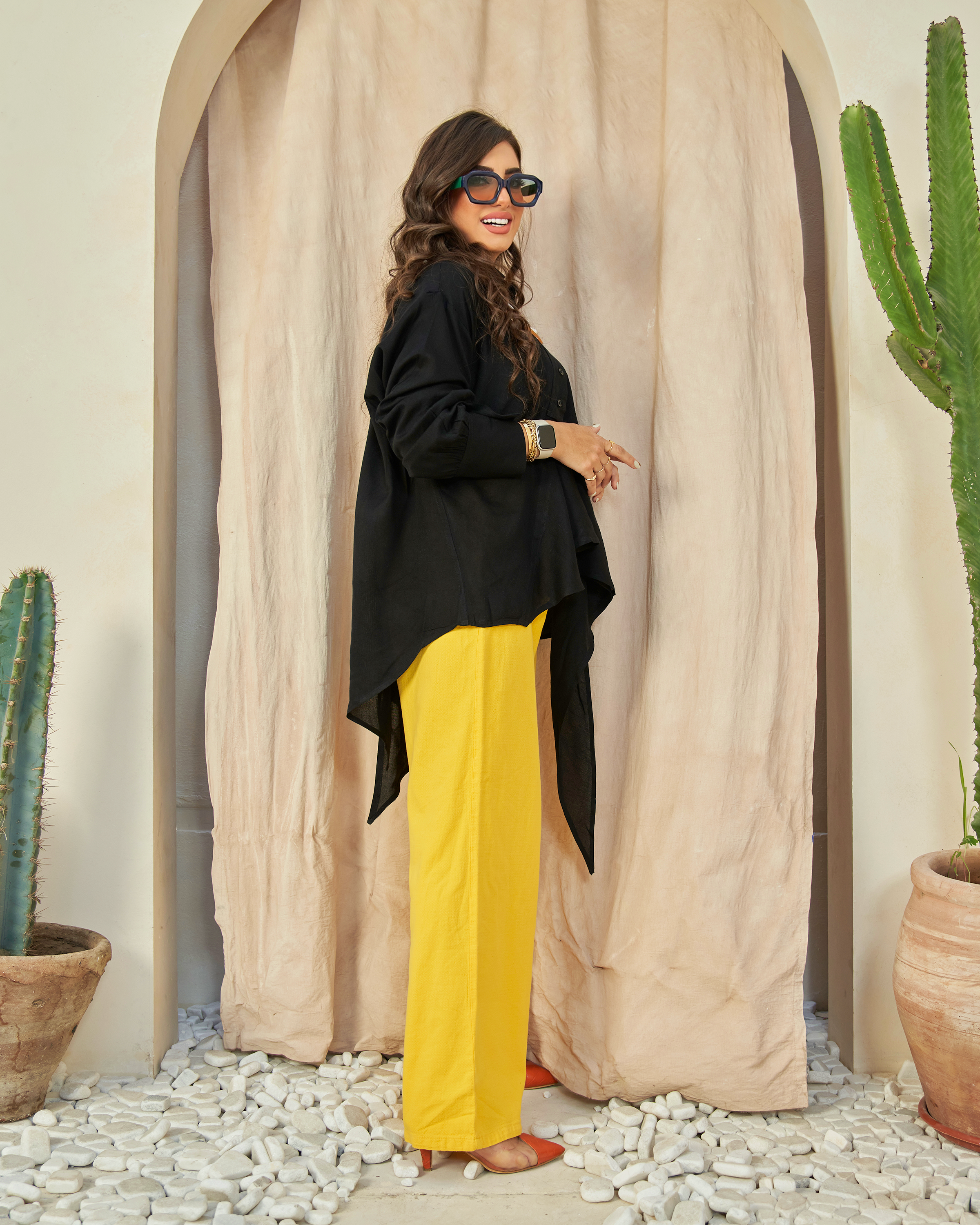 Black Ruffle Blouse
