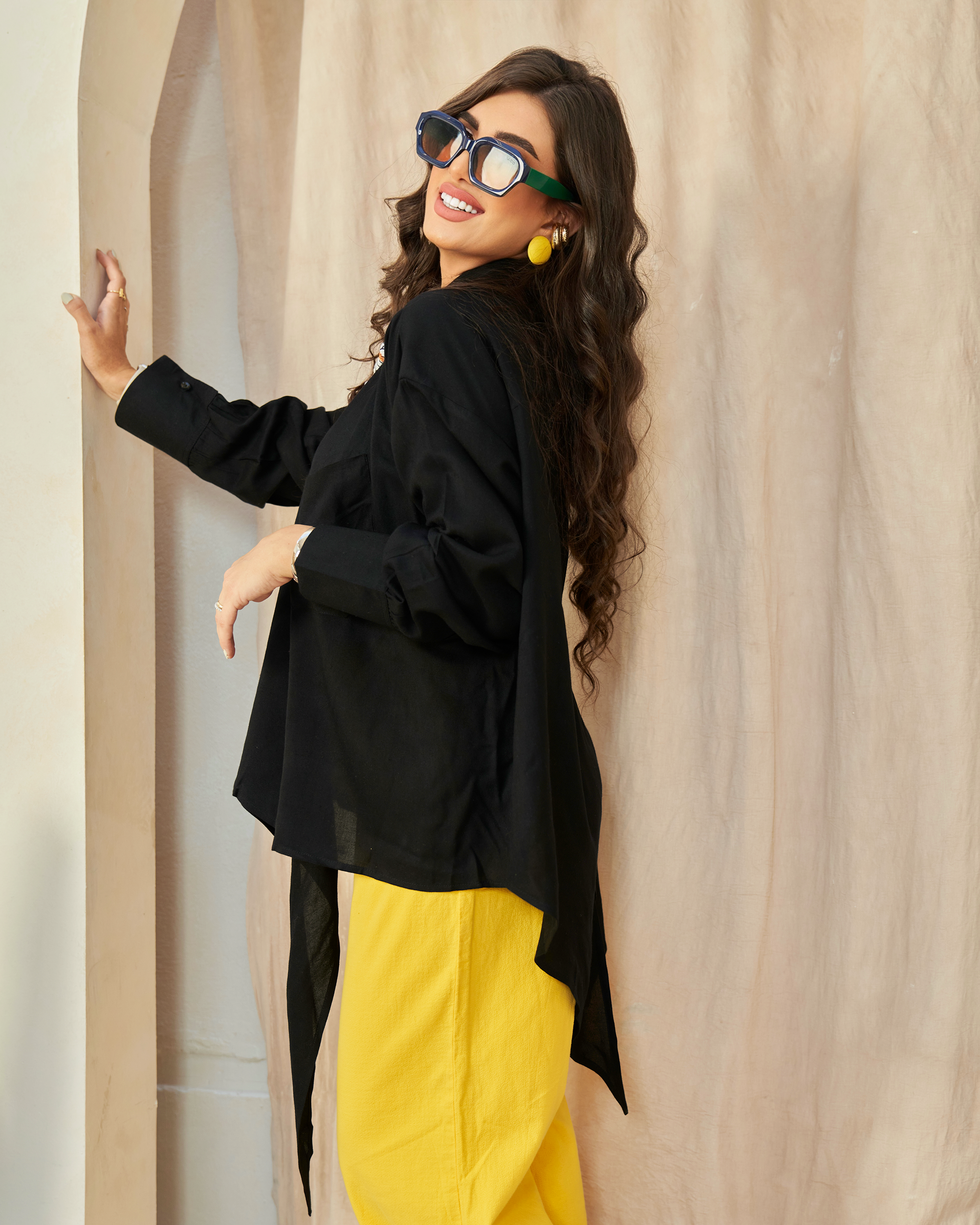 Black Ruffle Blouse