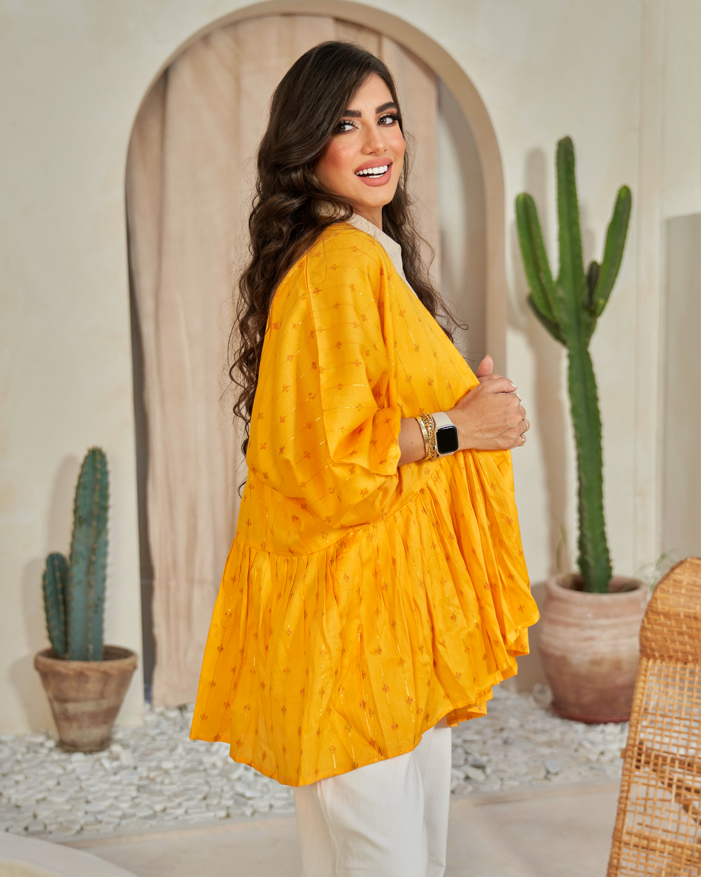 Mustard Yellow Ruffles cardigan