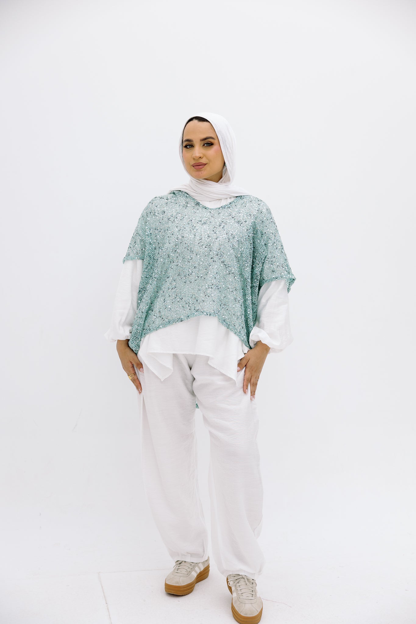Mesh Aqua Blouse