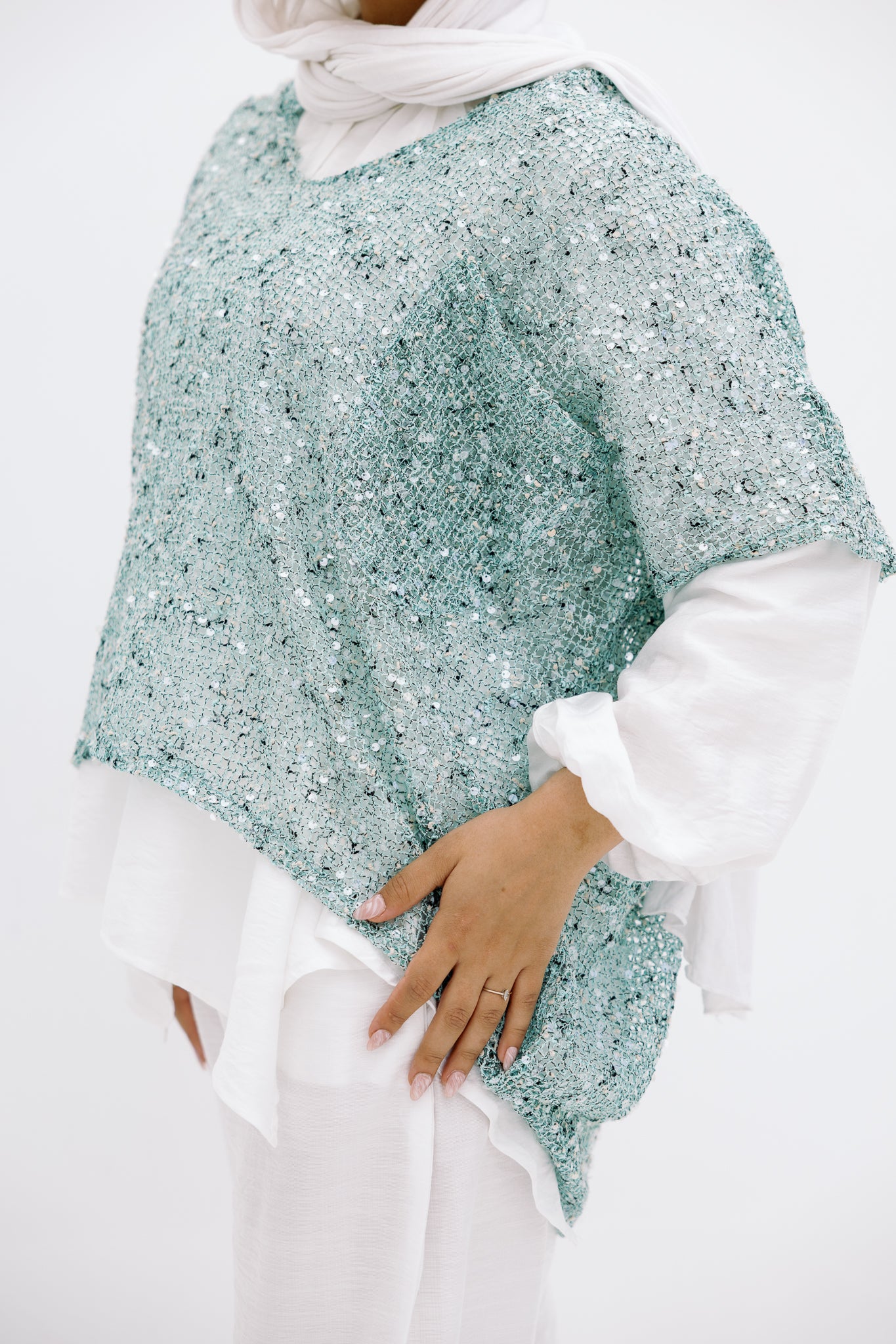 Mesh Aqua Blouse