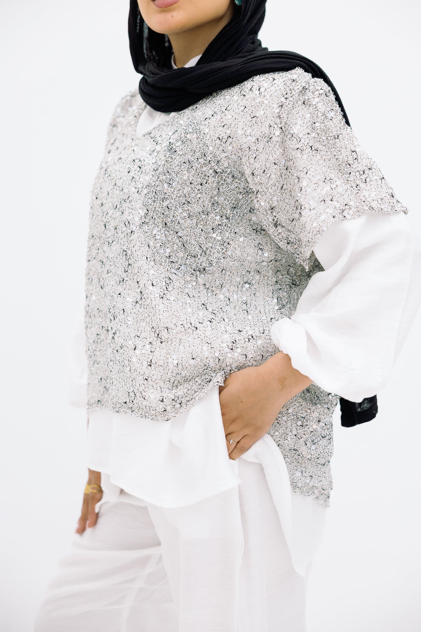 Mesh Silver Blouse