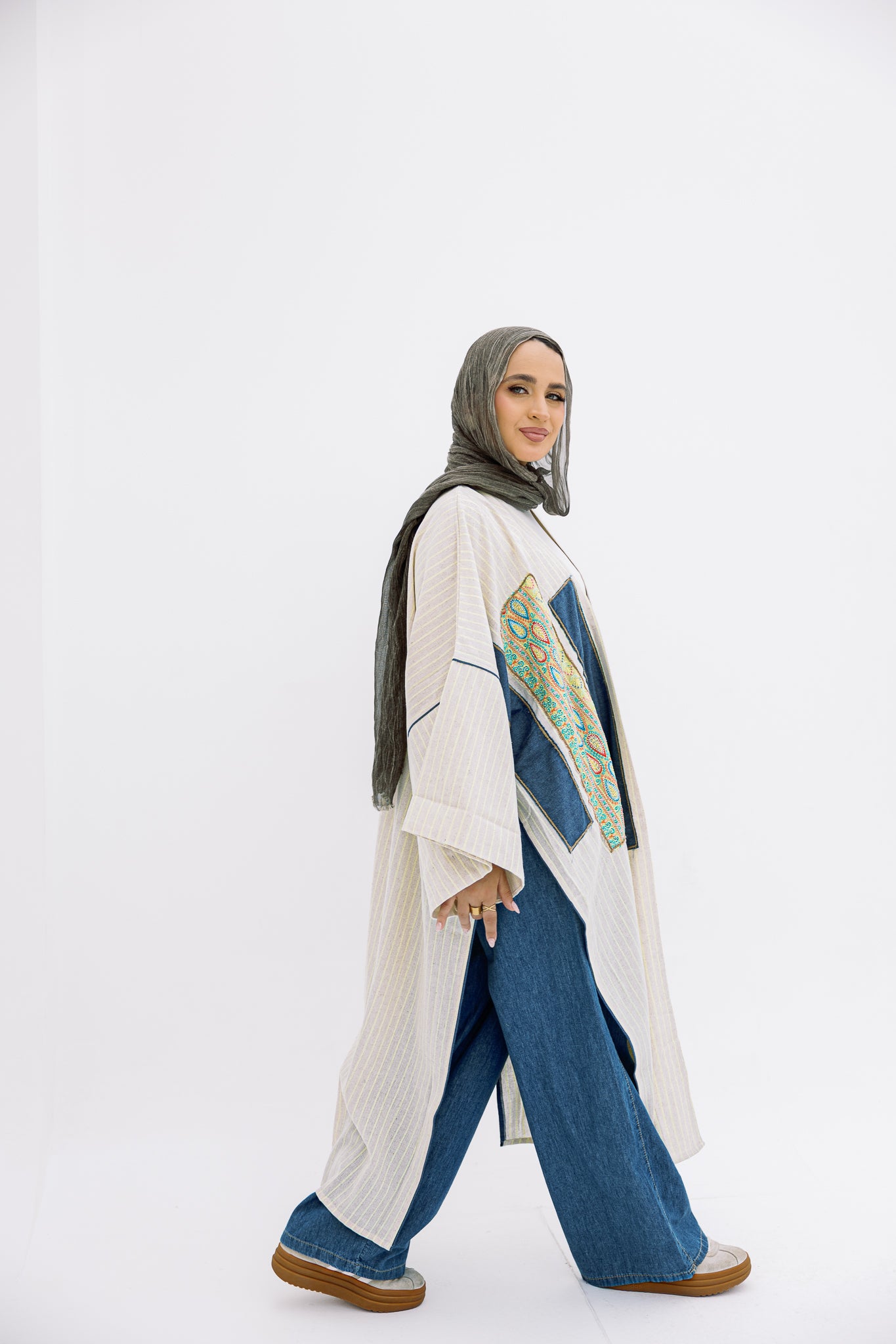 Lime Patch Work Cardigan
