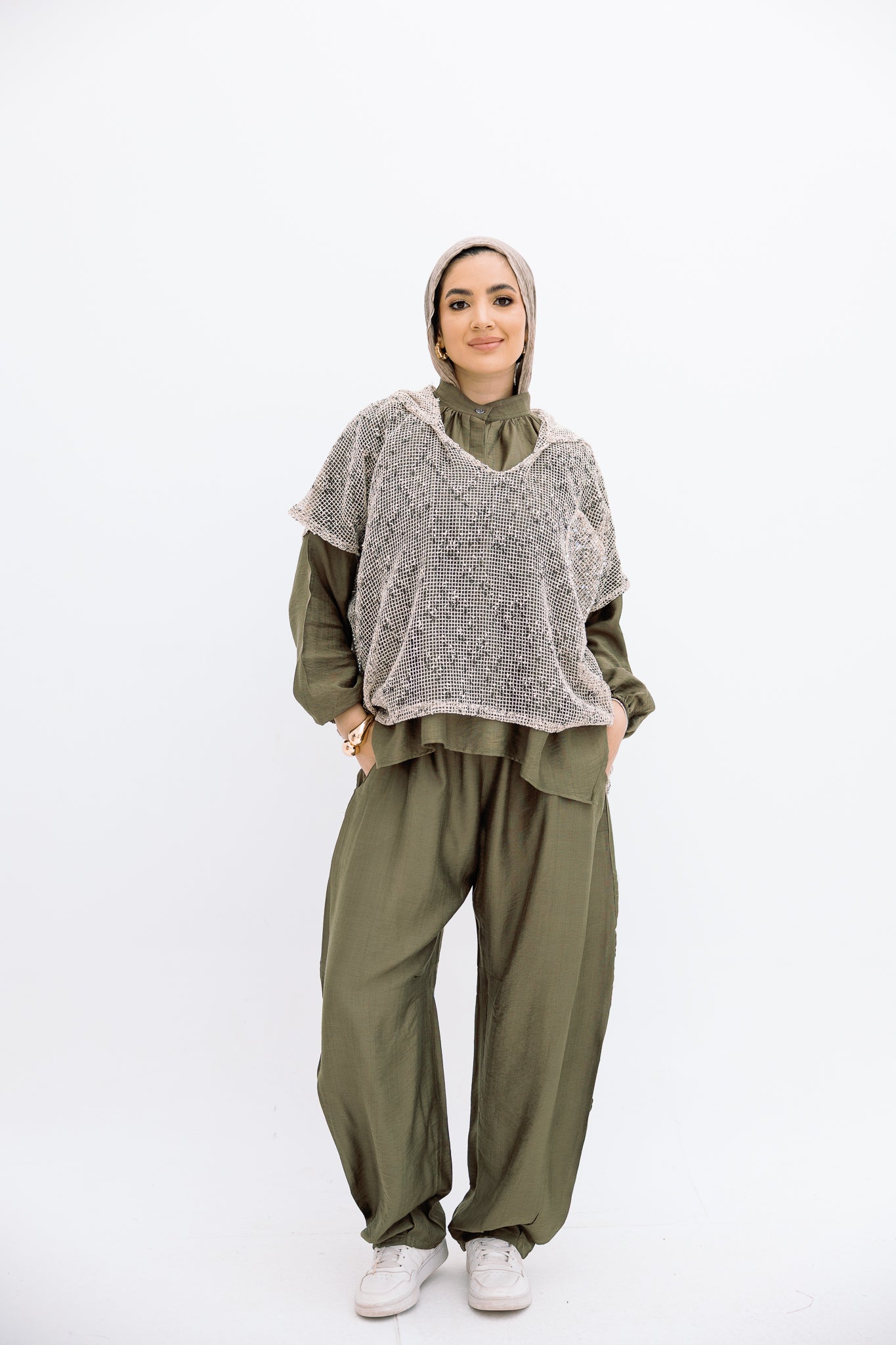 Mesh Beige Blouse