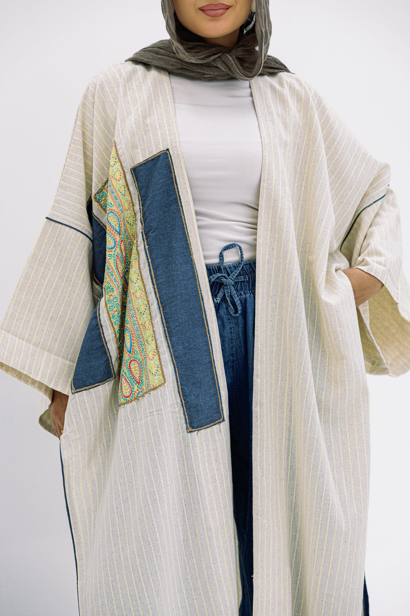 Lime Patch Work Cardigan
