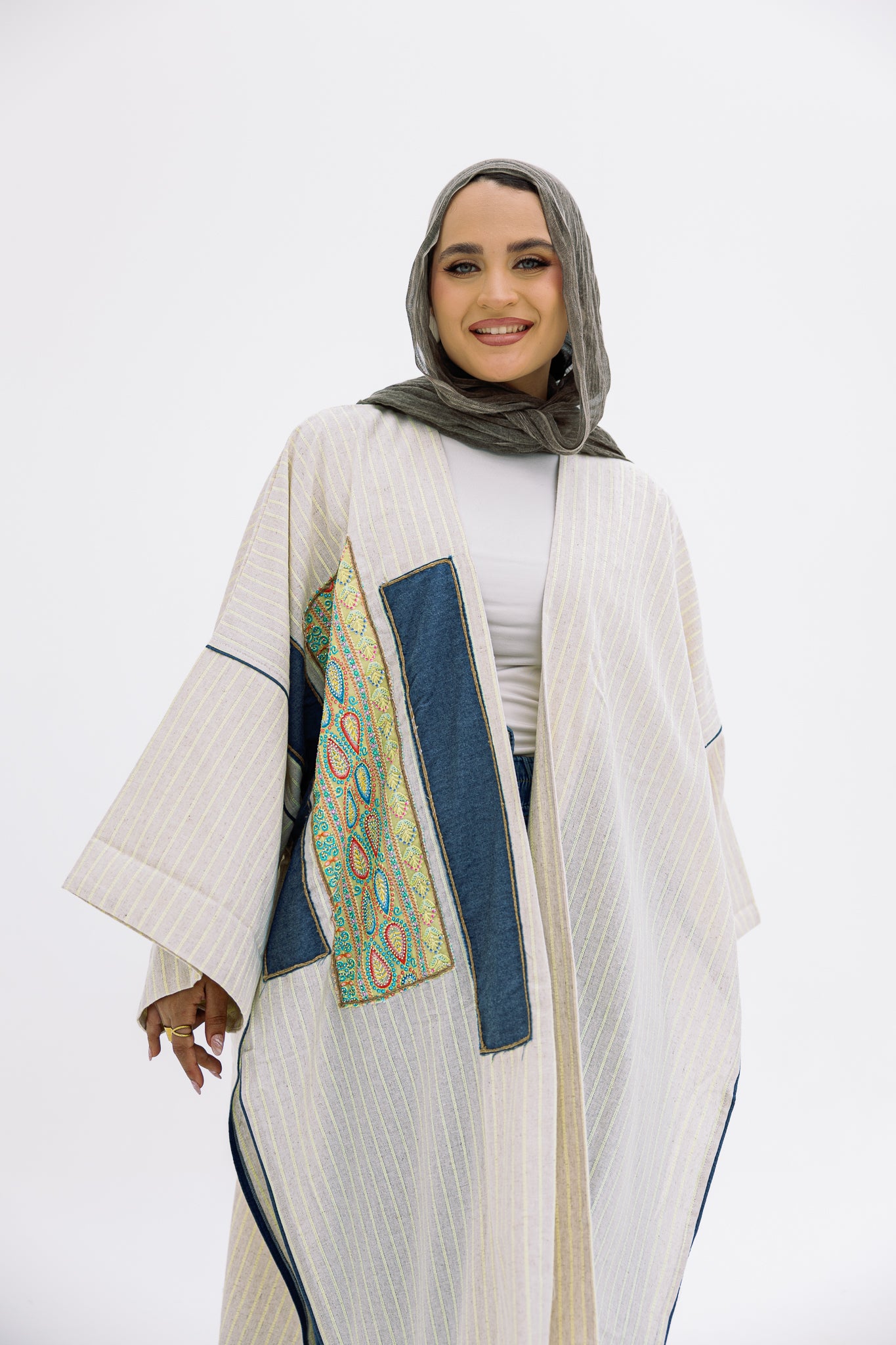 Lime Patch Work Cardigan