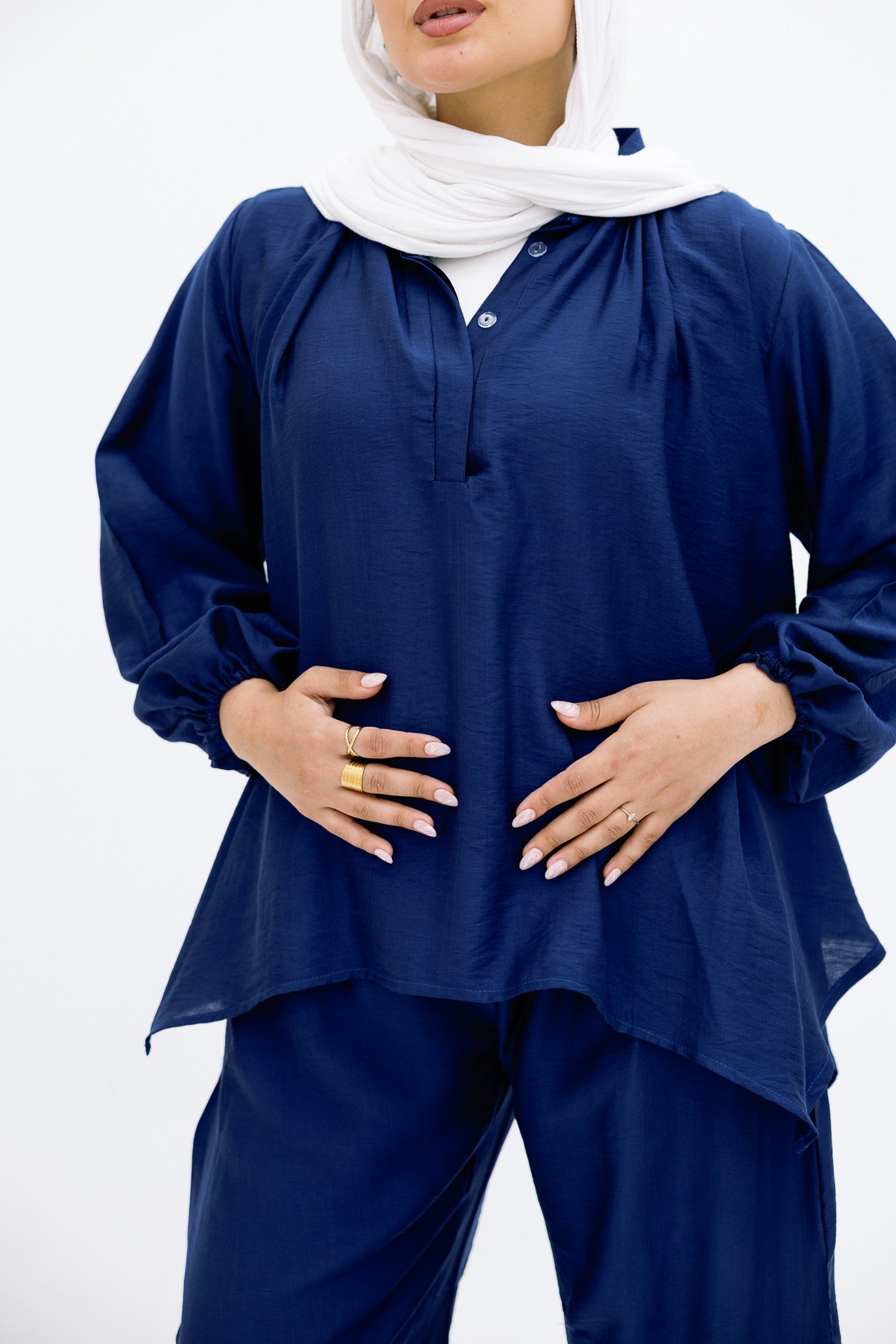 Navy Blue Basic Blouse