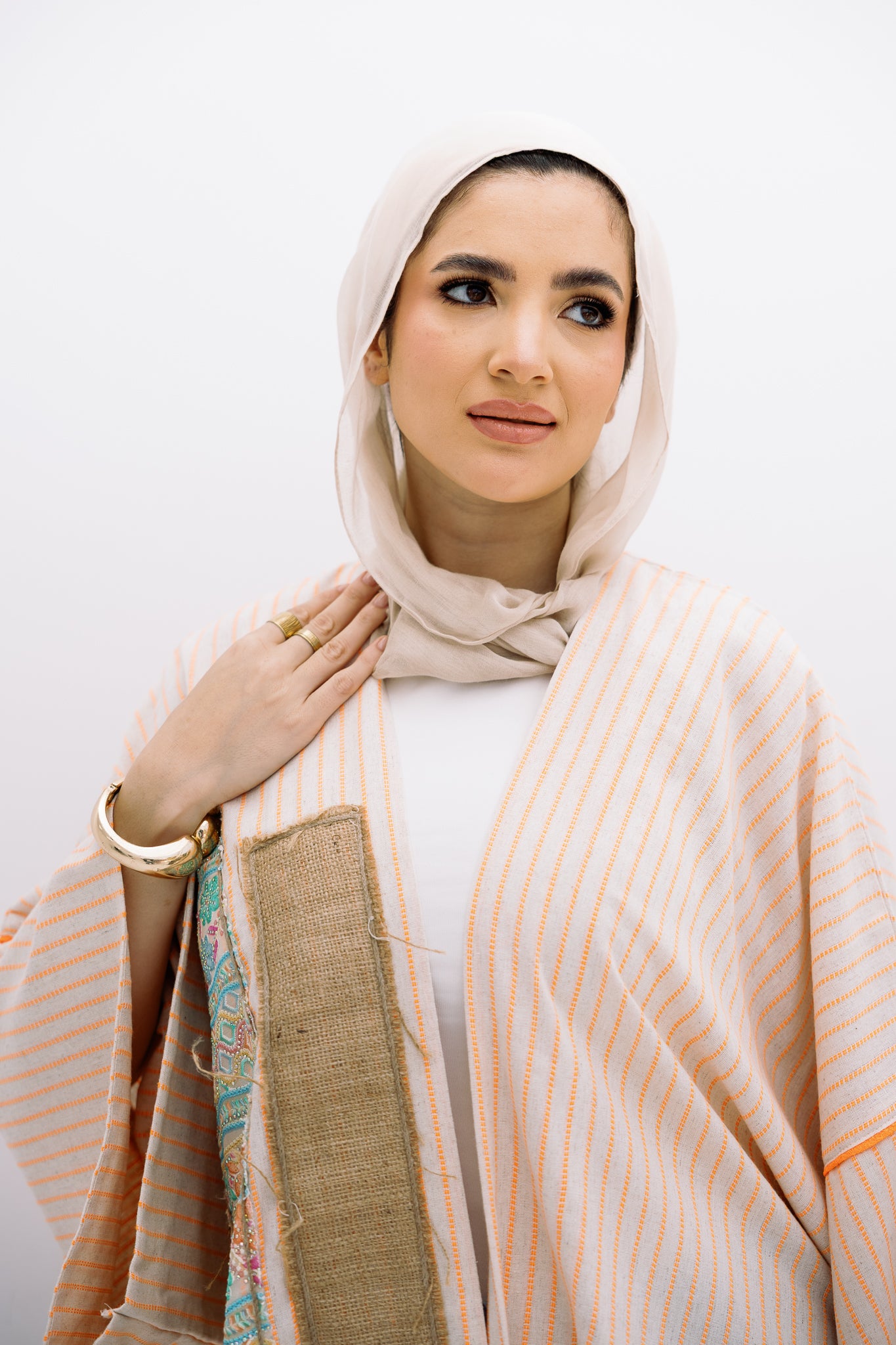 Orange Patch Work Cardigan