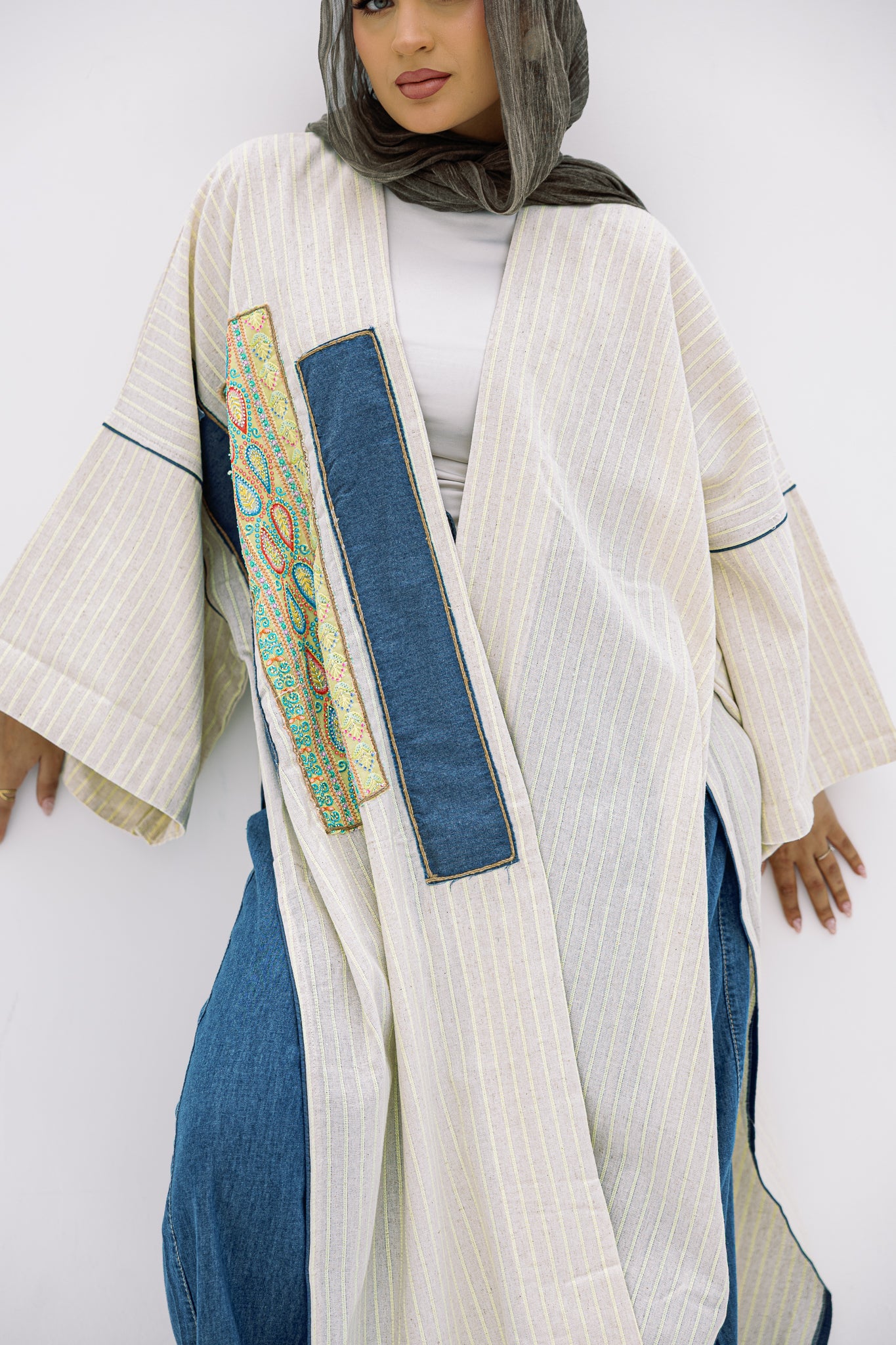 Lime Patch Work Cardigan