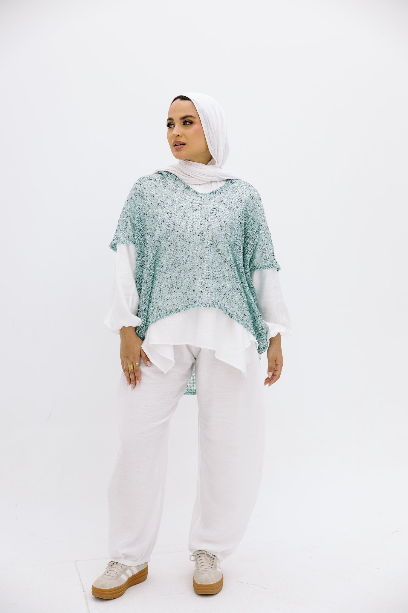 Mesh Aqua Blouse
