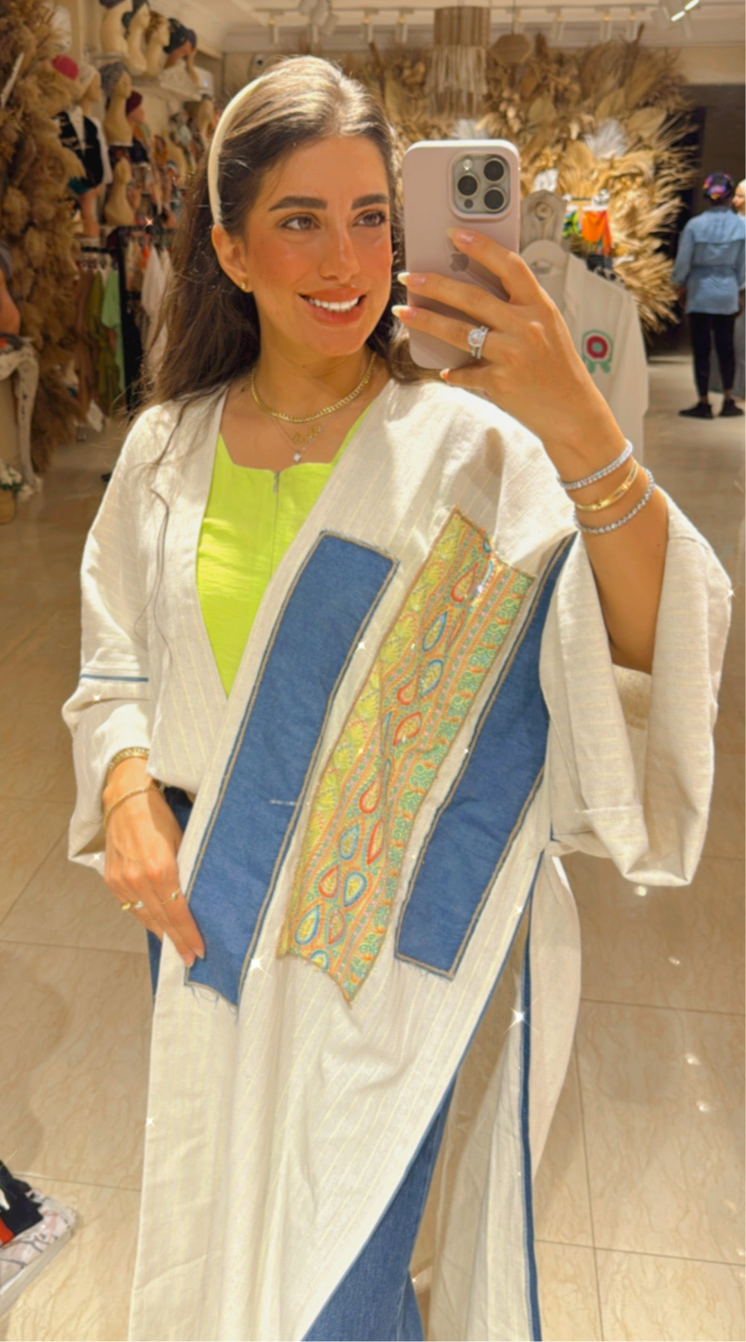 Lime Patch Work Cardigan