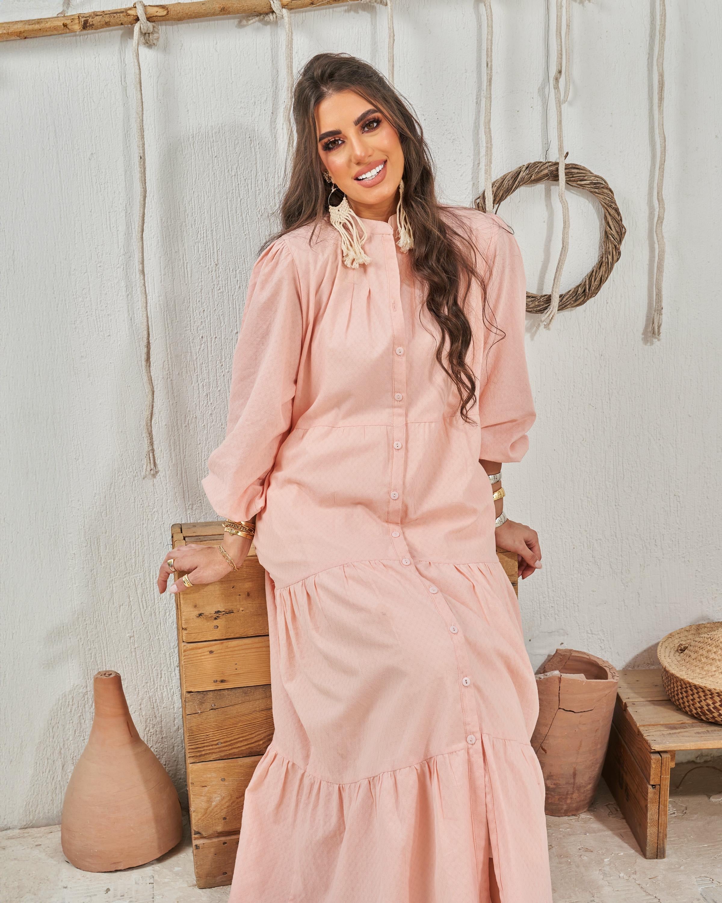 Rose Powder Basic Dress