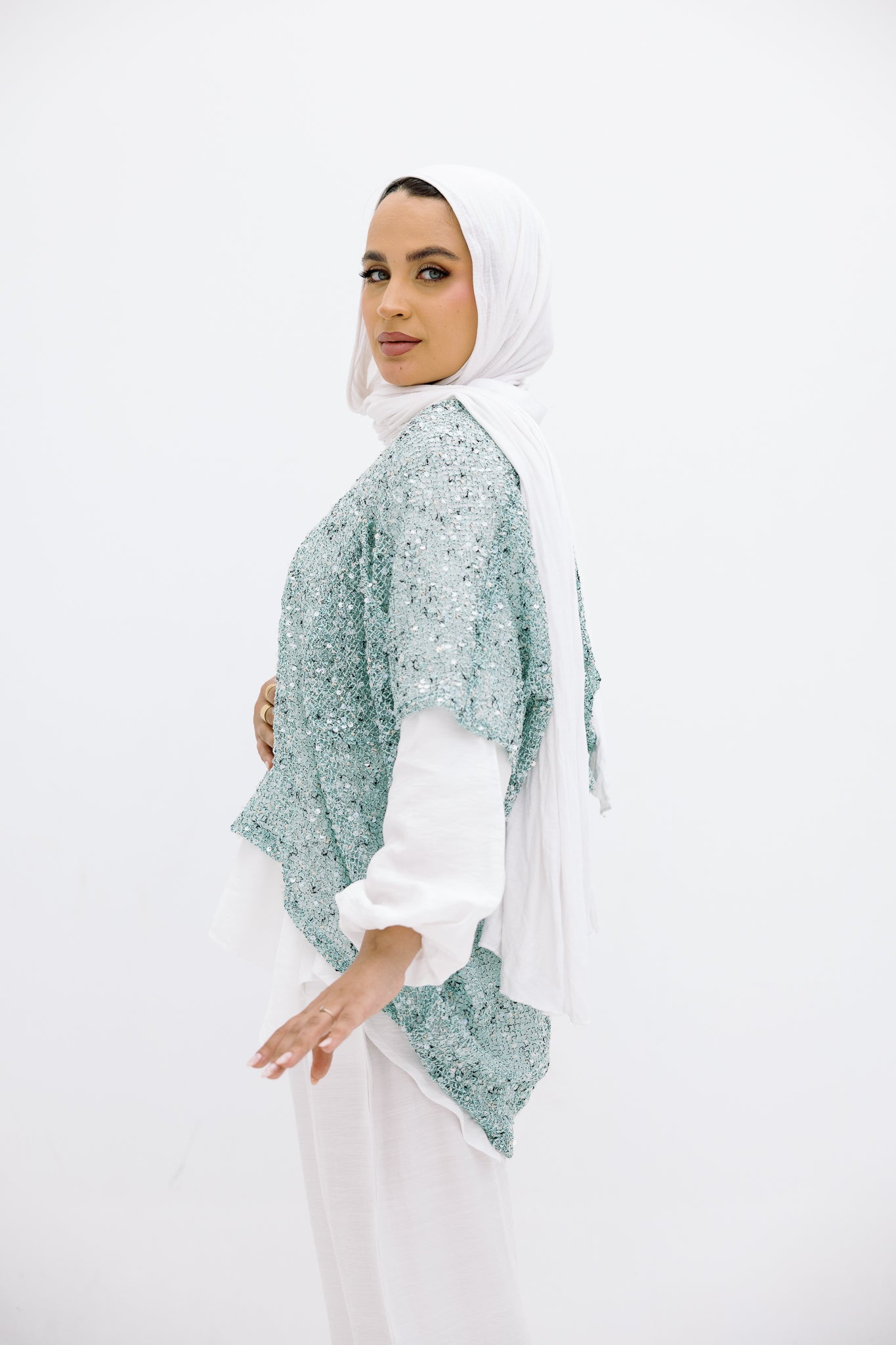 Mesh Aqua Blouse