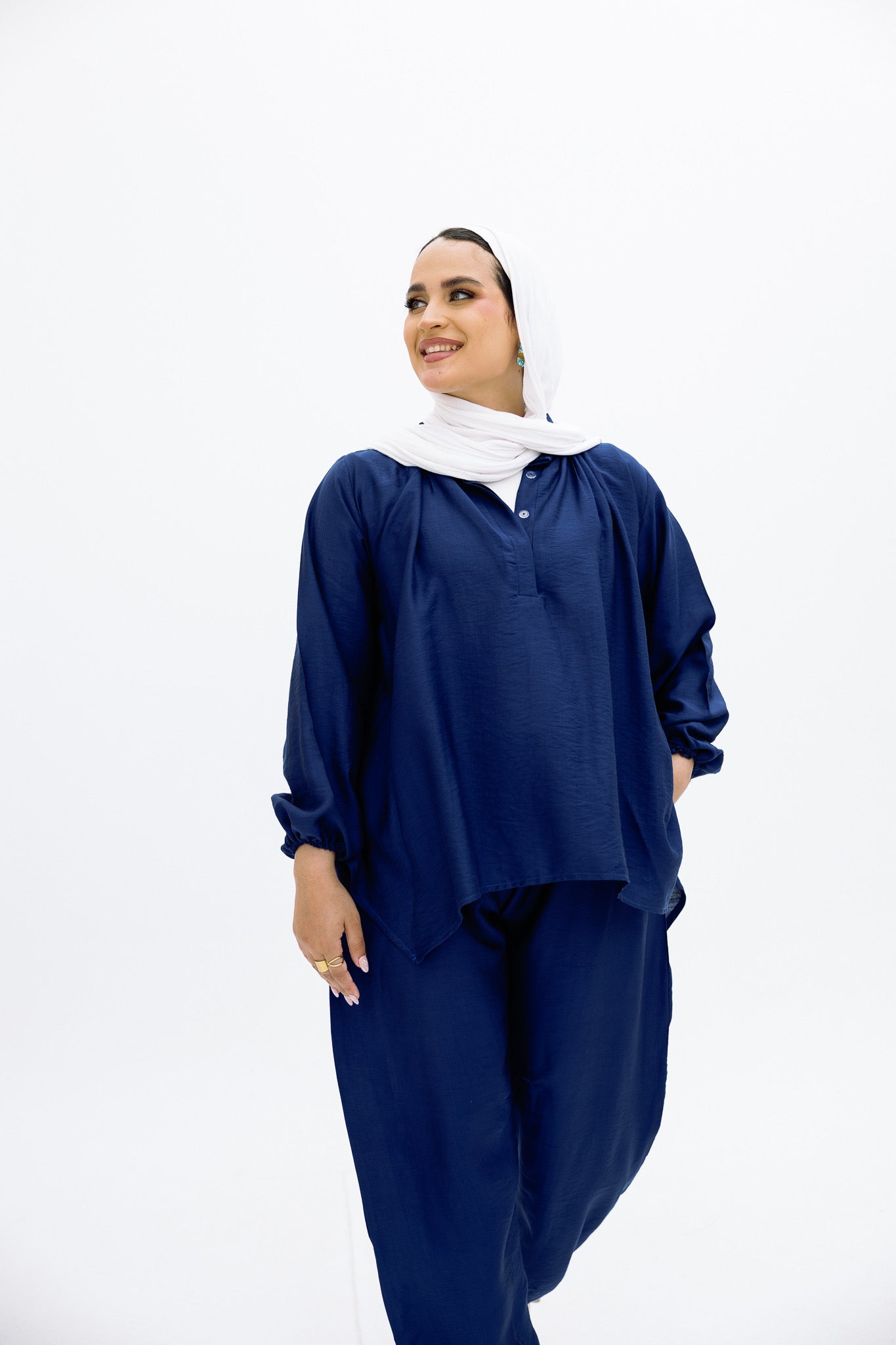Navy Blue Basic Blouse