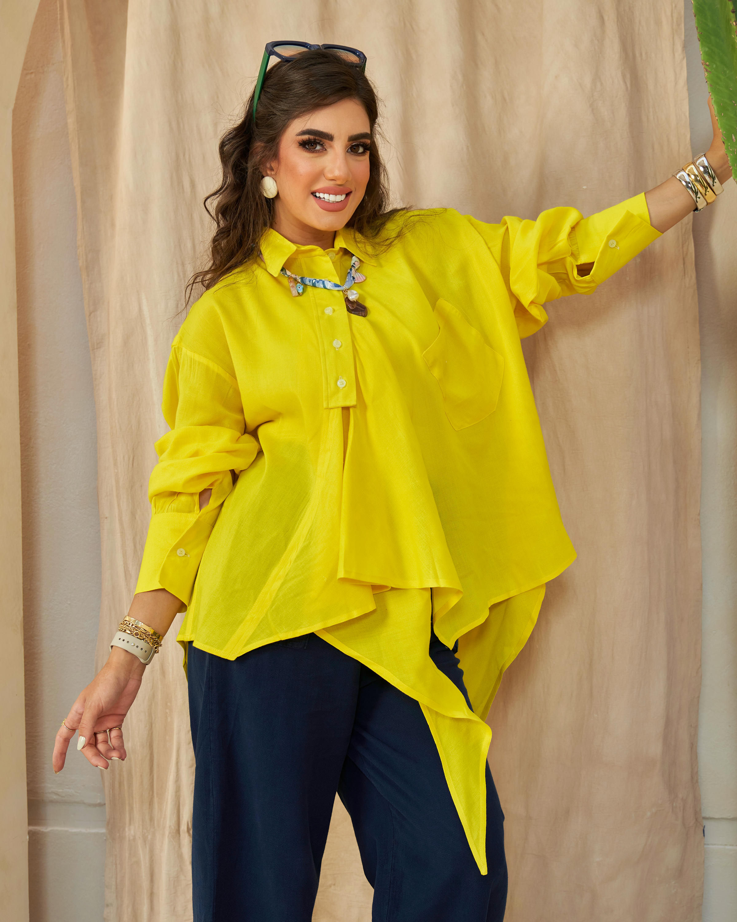 Yellow Ruffle Blouse