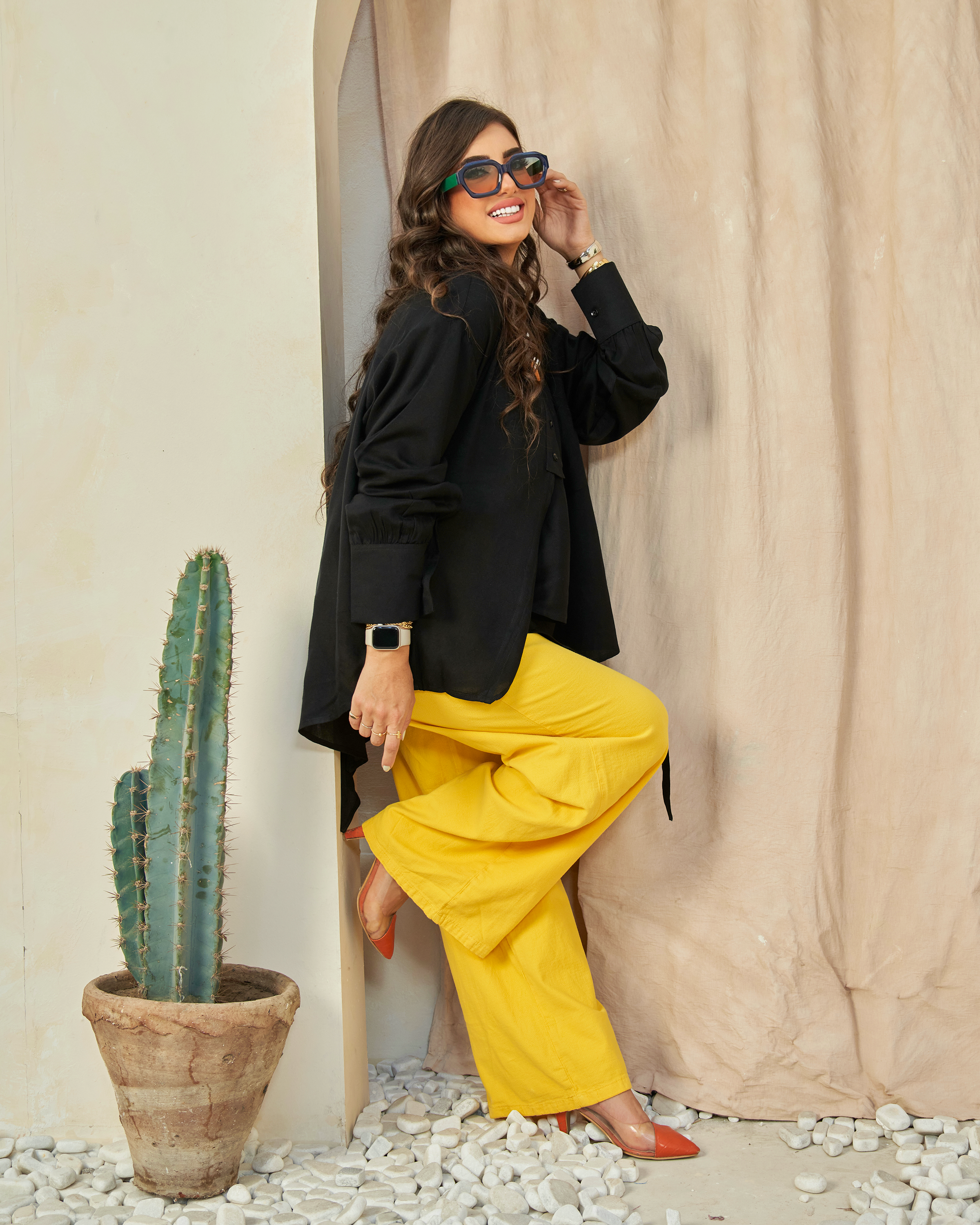 Black Ruffle Blouse