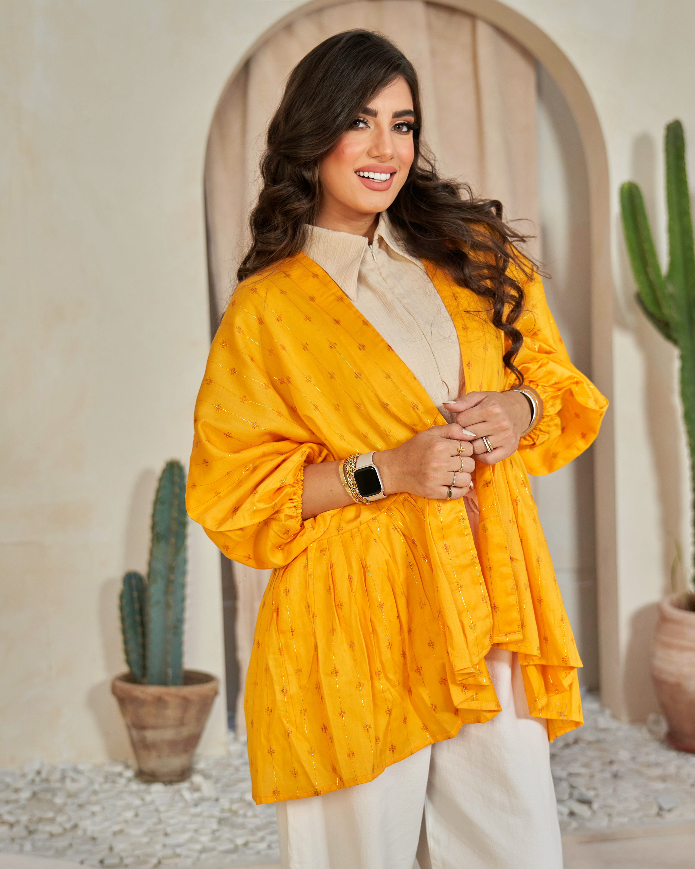 Mustard Yellow Ruffles cardigan